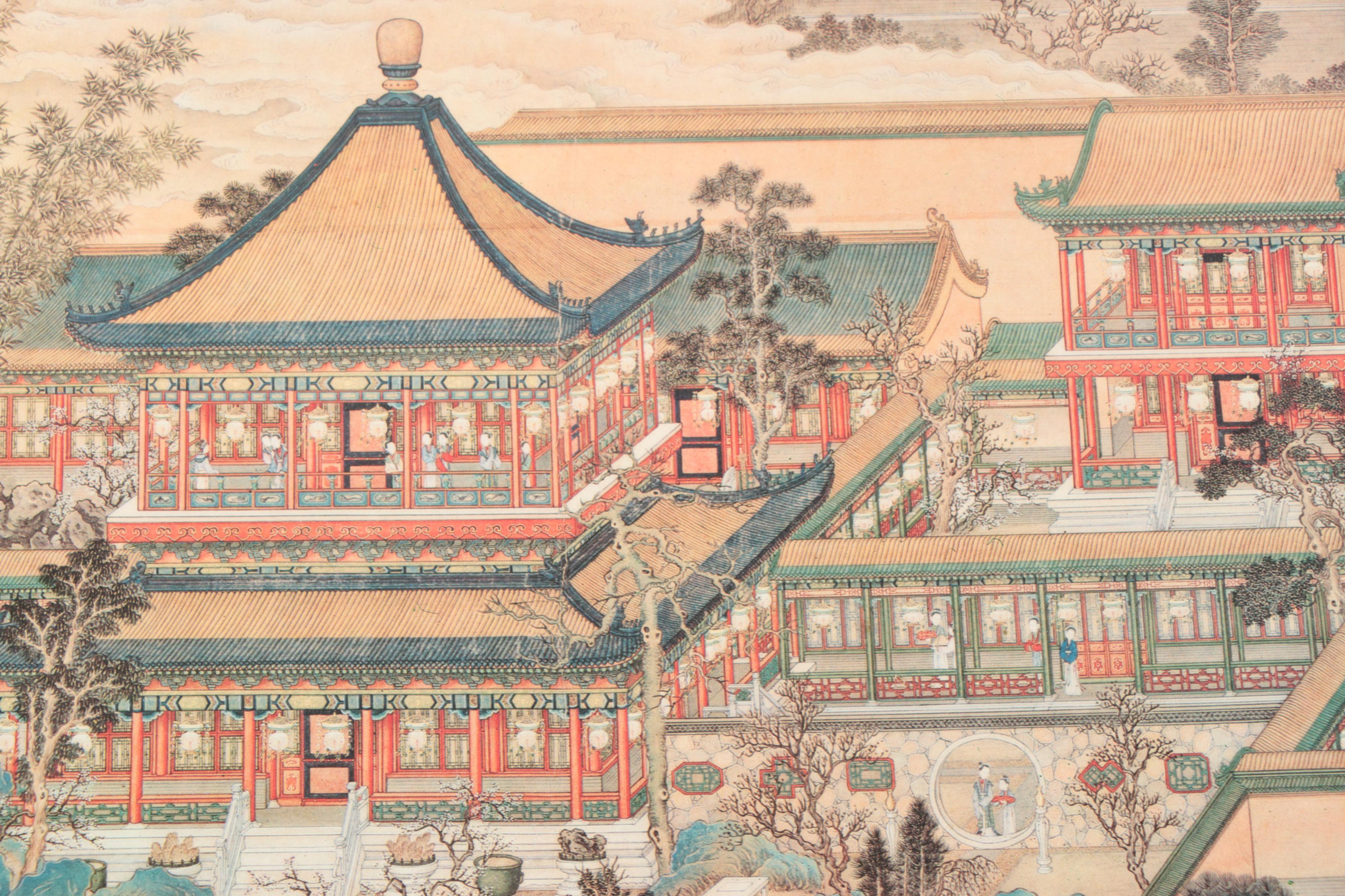 Offset Lithographs Placemats After Chinese Paintings