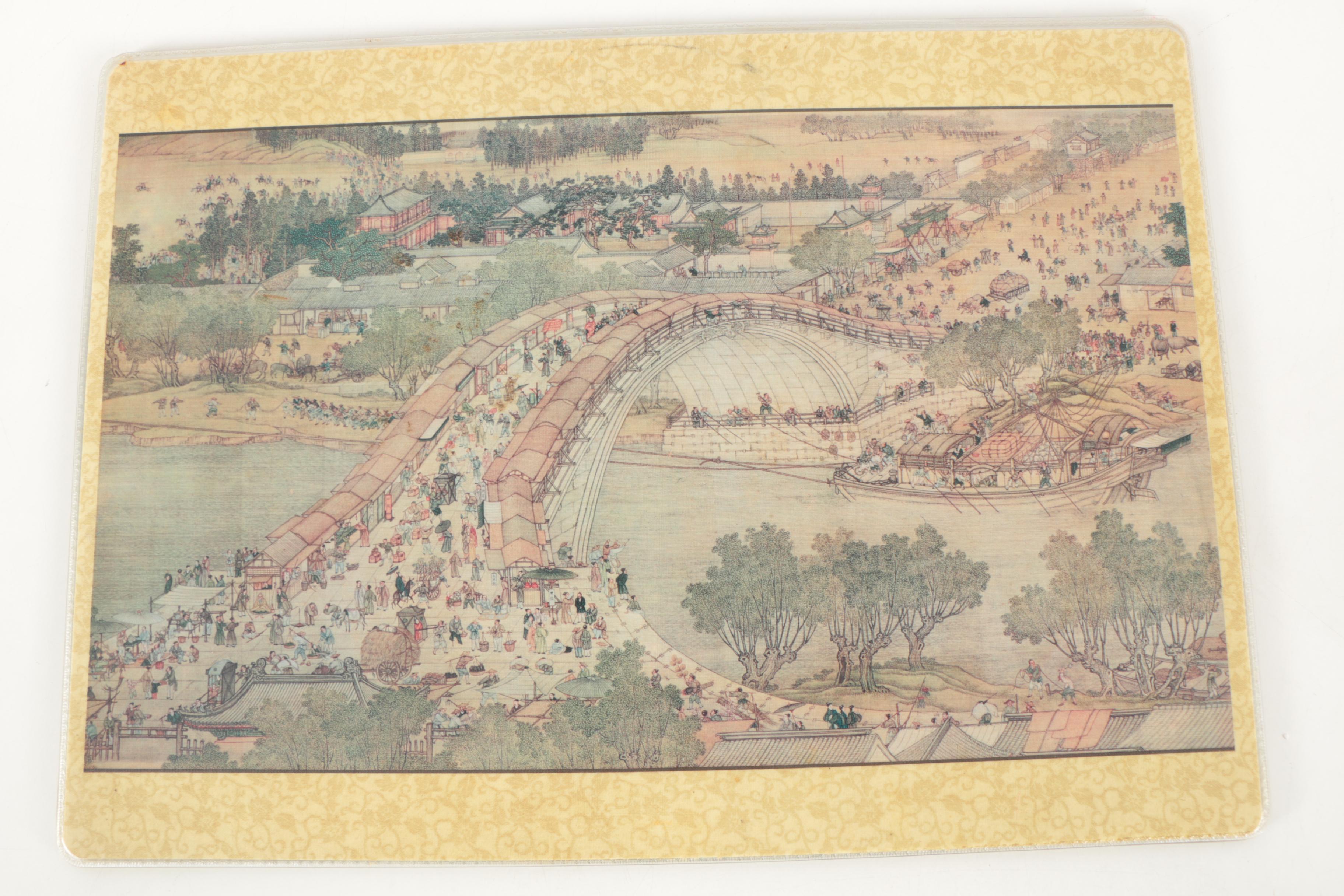 Offset Lithographs Placemats After Chinese Paintings