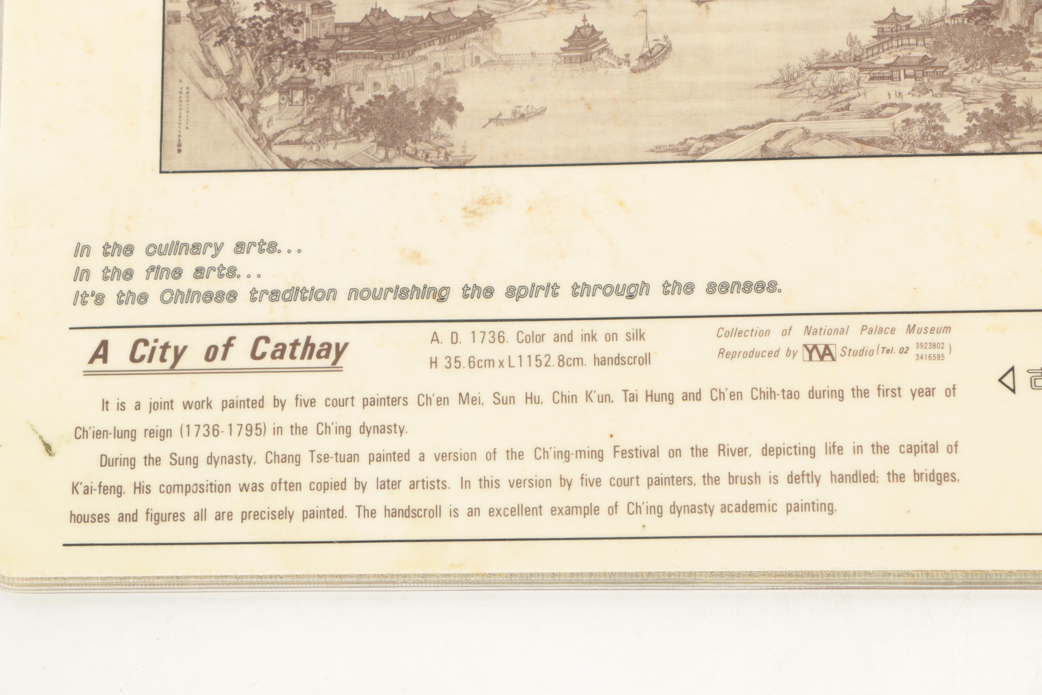 Offset Lithographs Placemats After Chinese Paintings