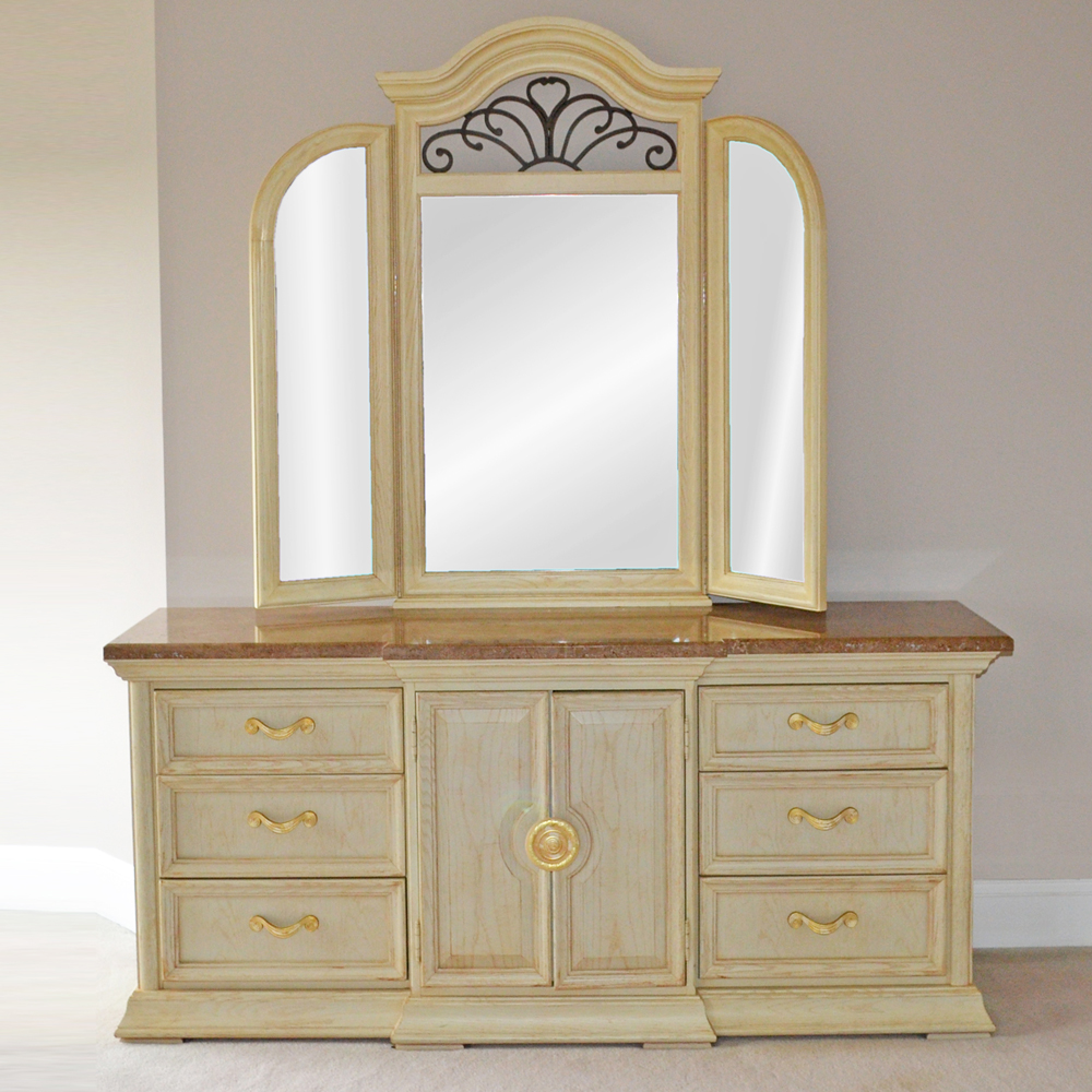 Art Deco Style Dresser with Mirror by Thomasville