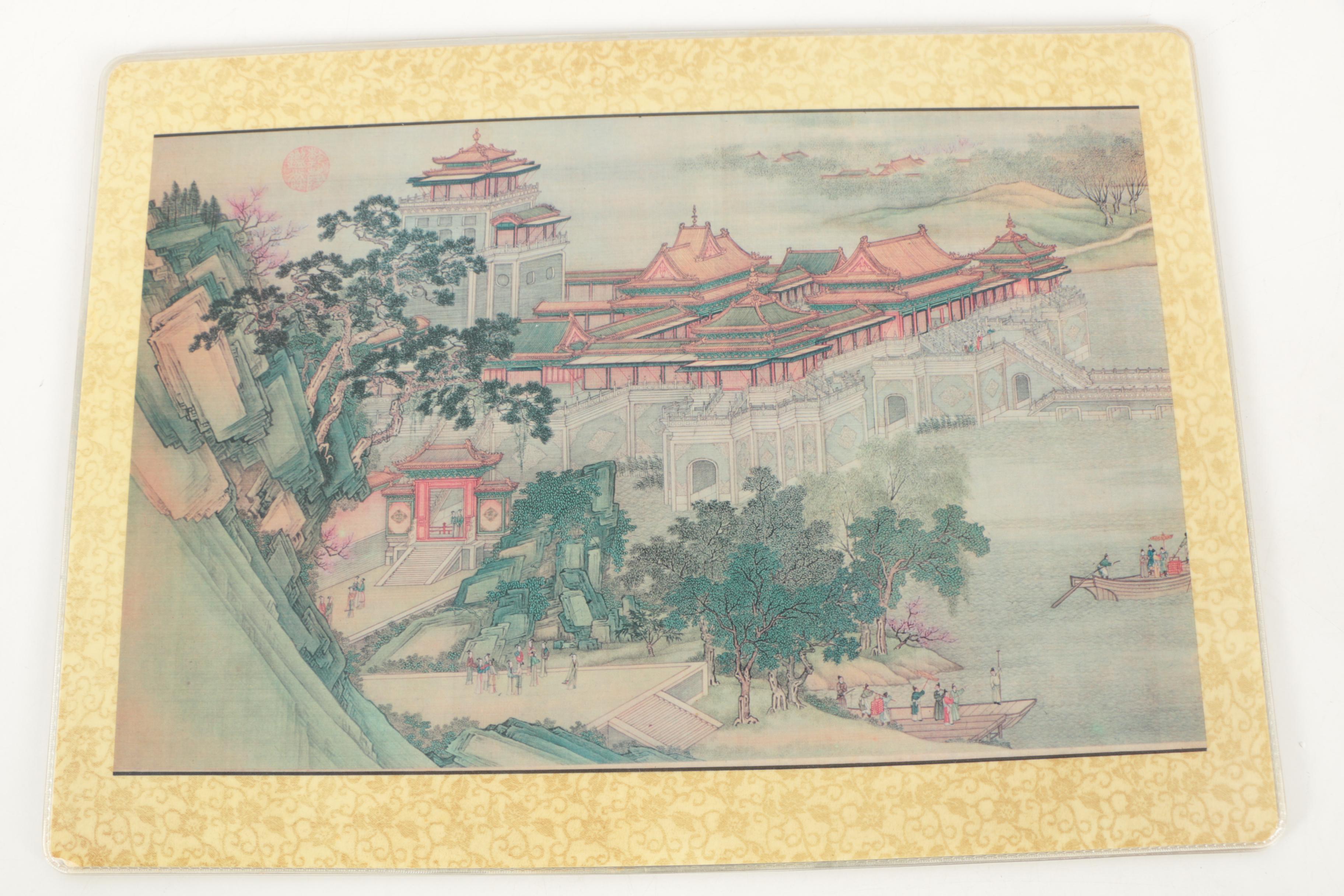 Offset Lithographs Placemats After Chinese Paintings