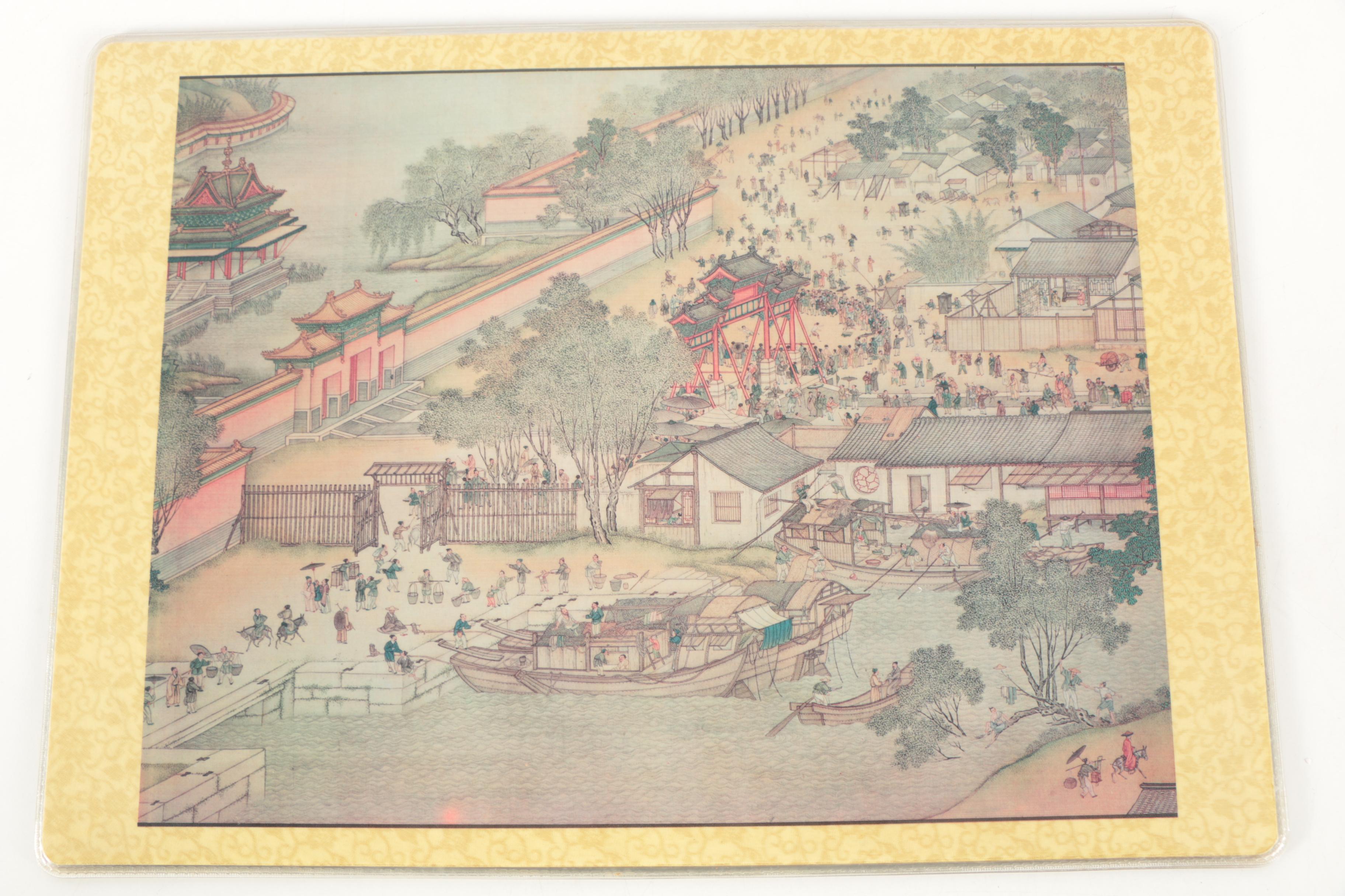 Offset Lithographs Placemats After Chinese Paintings