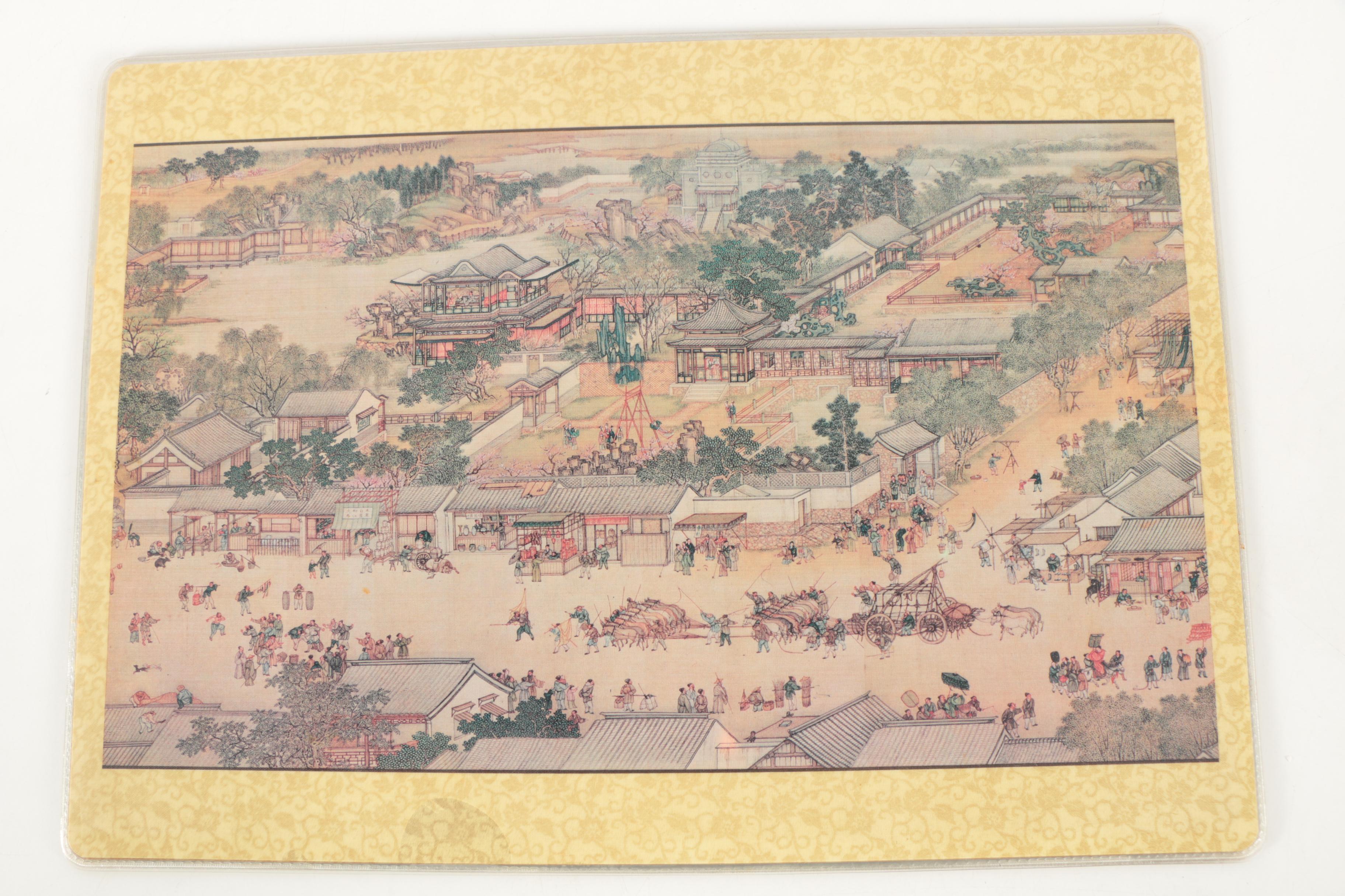 Offset Lithographs Placemats After Chinese Paintings