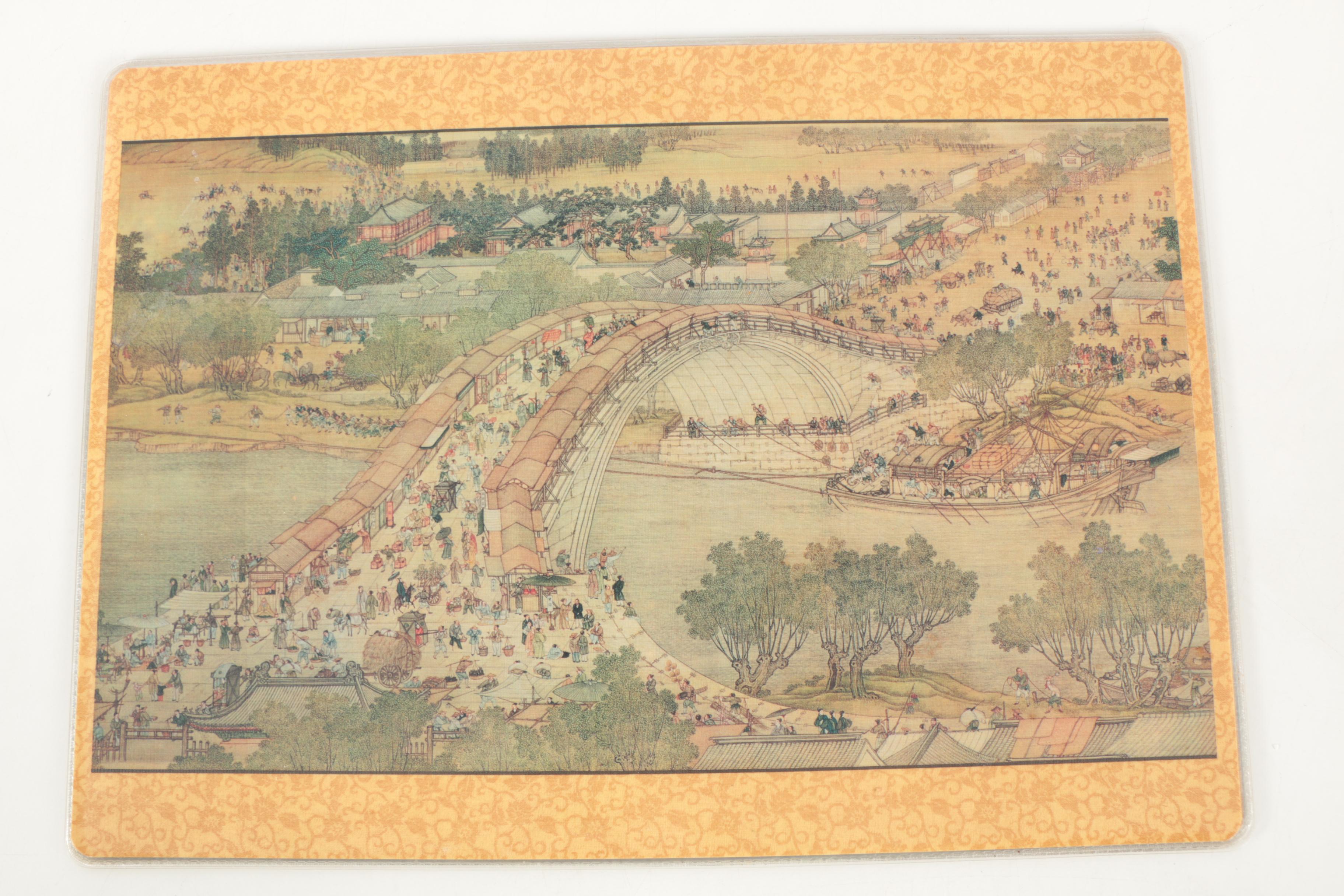 Offset Lithographs Placemats After Chinese Paintings