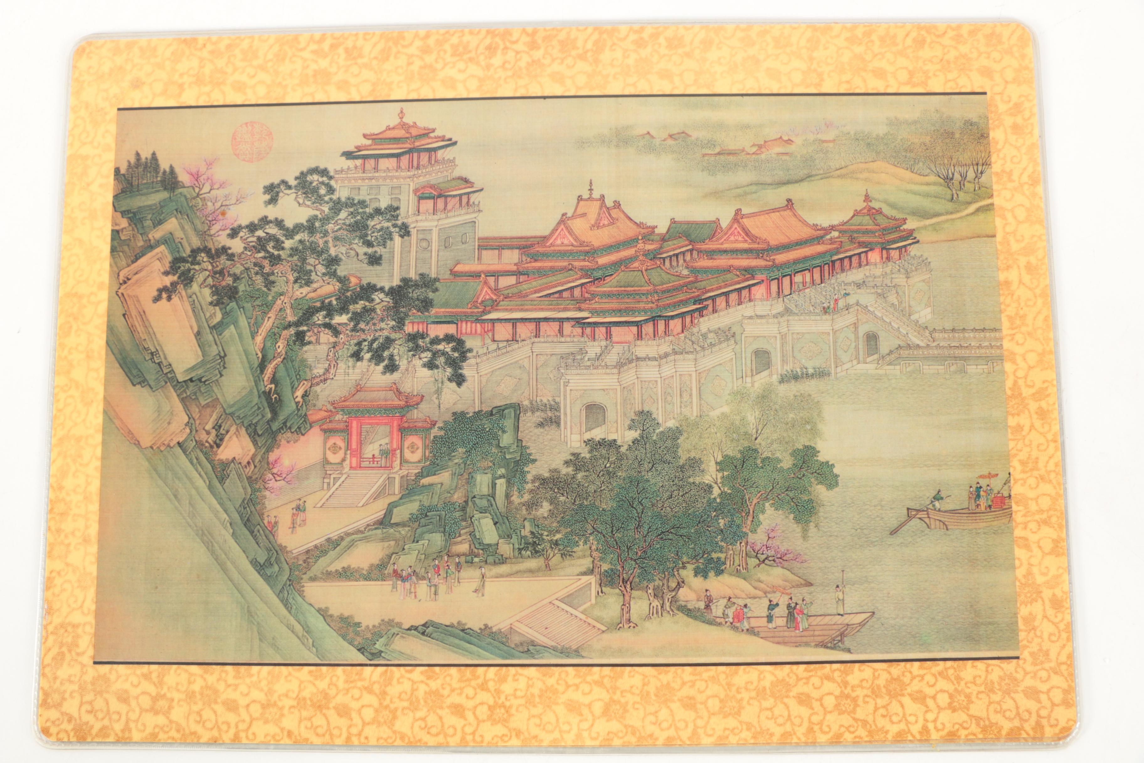 Offset Lithographs Placemats After Chinese Paintings