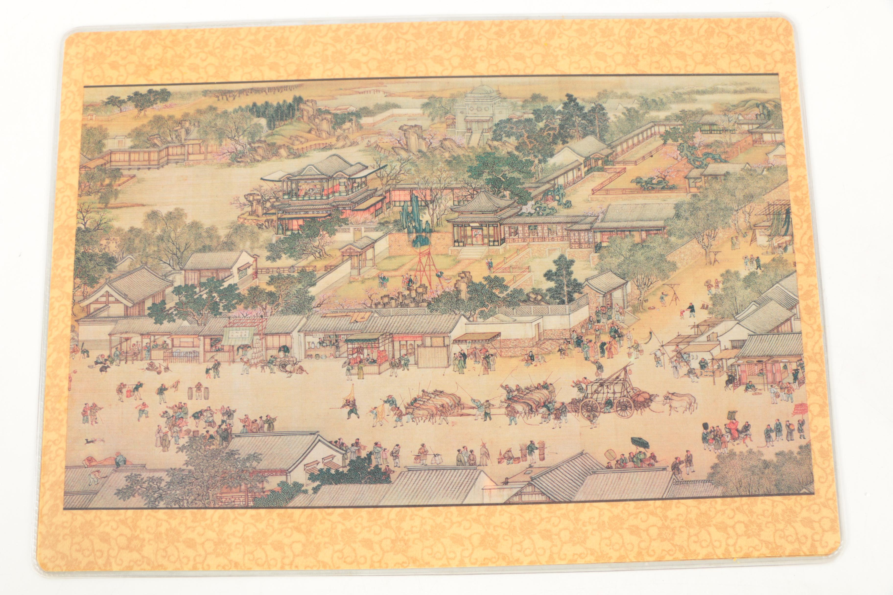 Offset Lithographs Placemats After Chinese Paintings