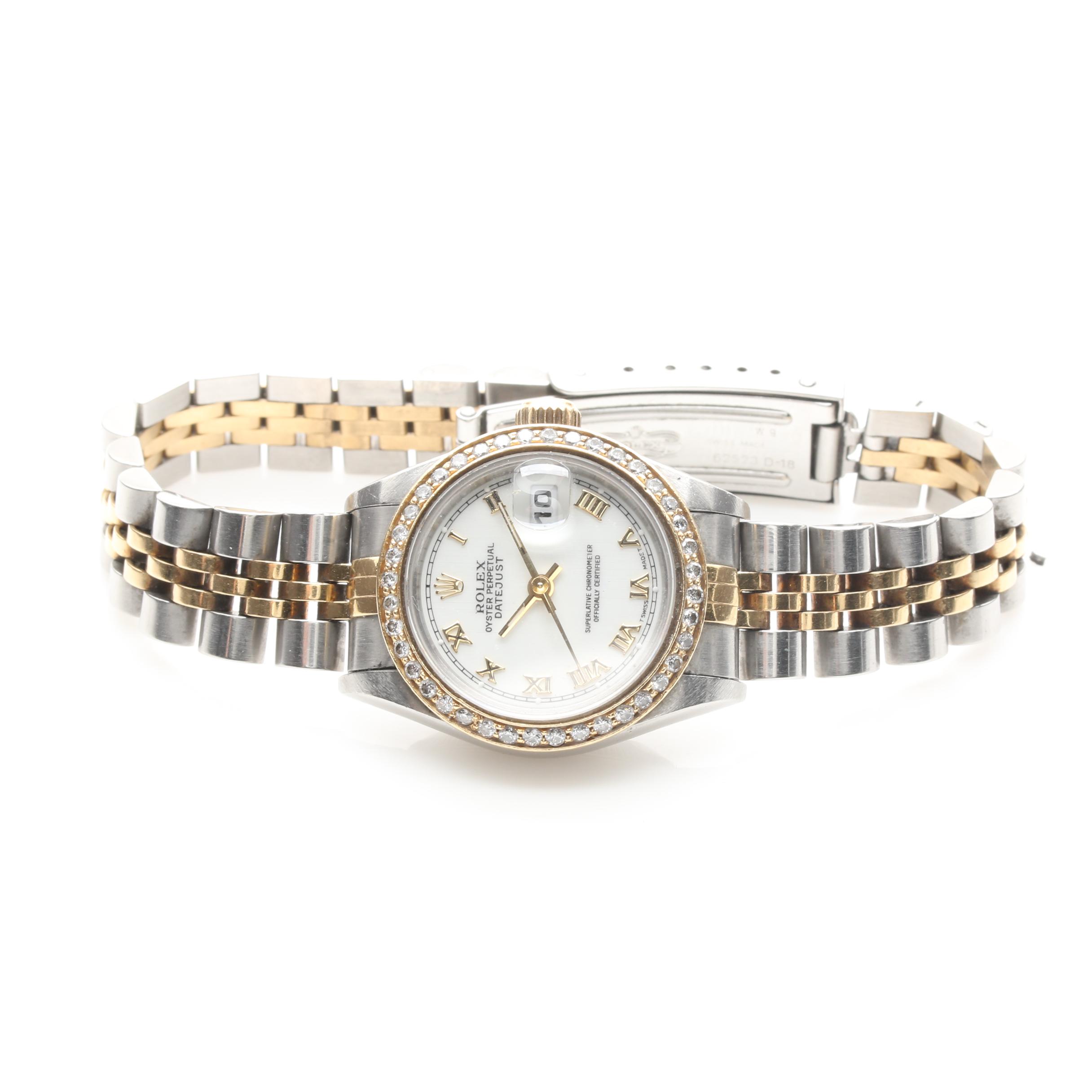 Rolex Oyster Perpetual Datejust Stainless Steel, 18K and Diamond Watch