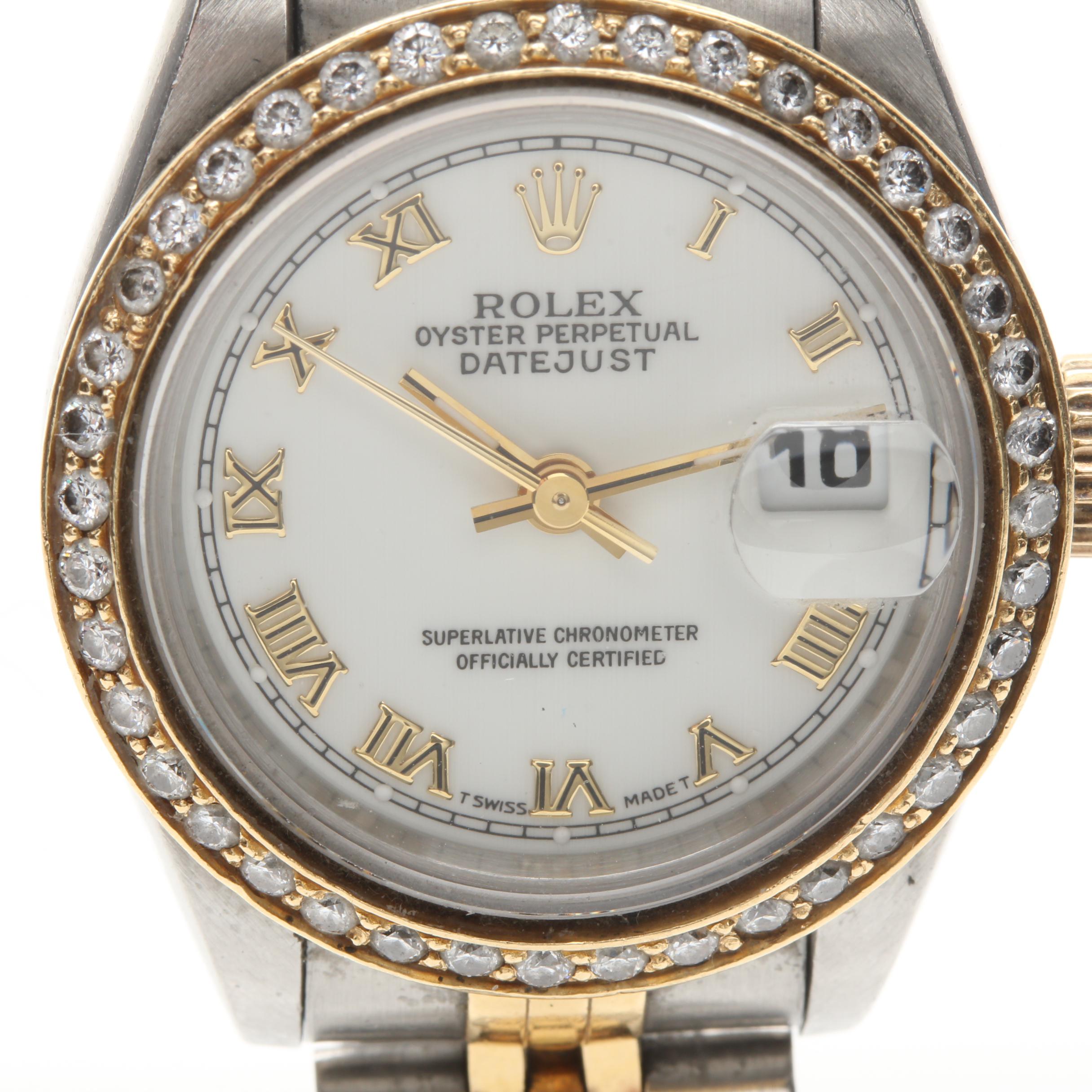 Rolex Oyster Perpetual Datejust Stainless Steel, 18K and Diamond Watch
