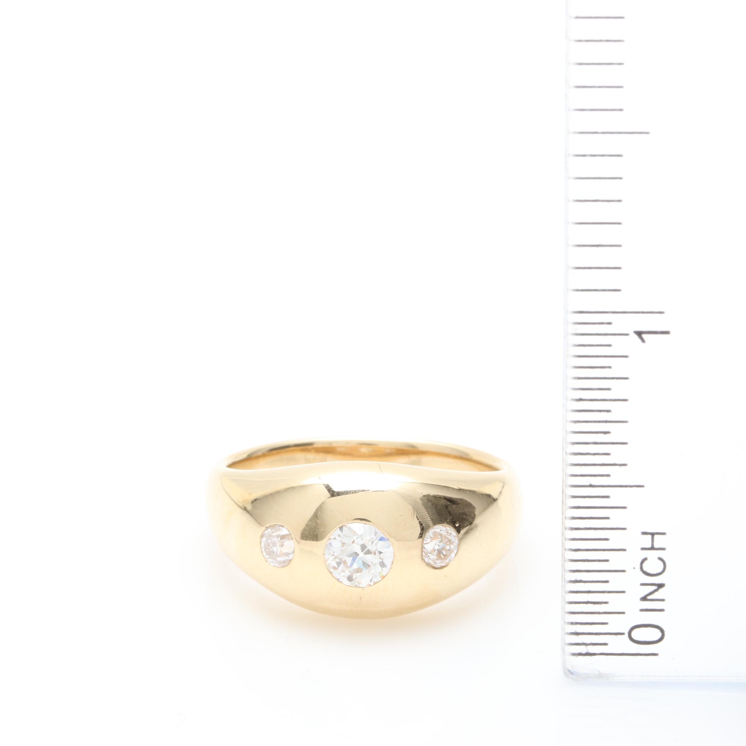 Jabel 14K Yellow Gold Diamond Gypsy Set Ring