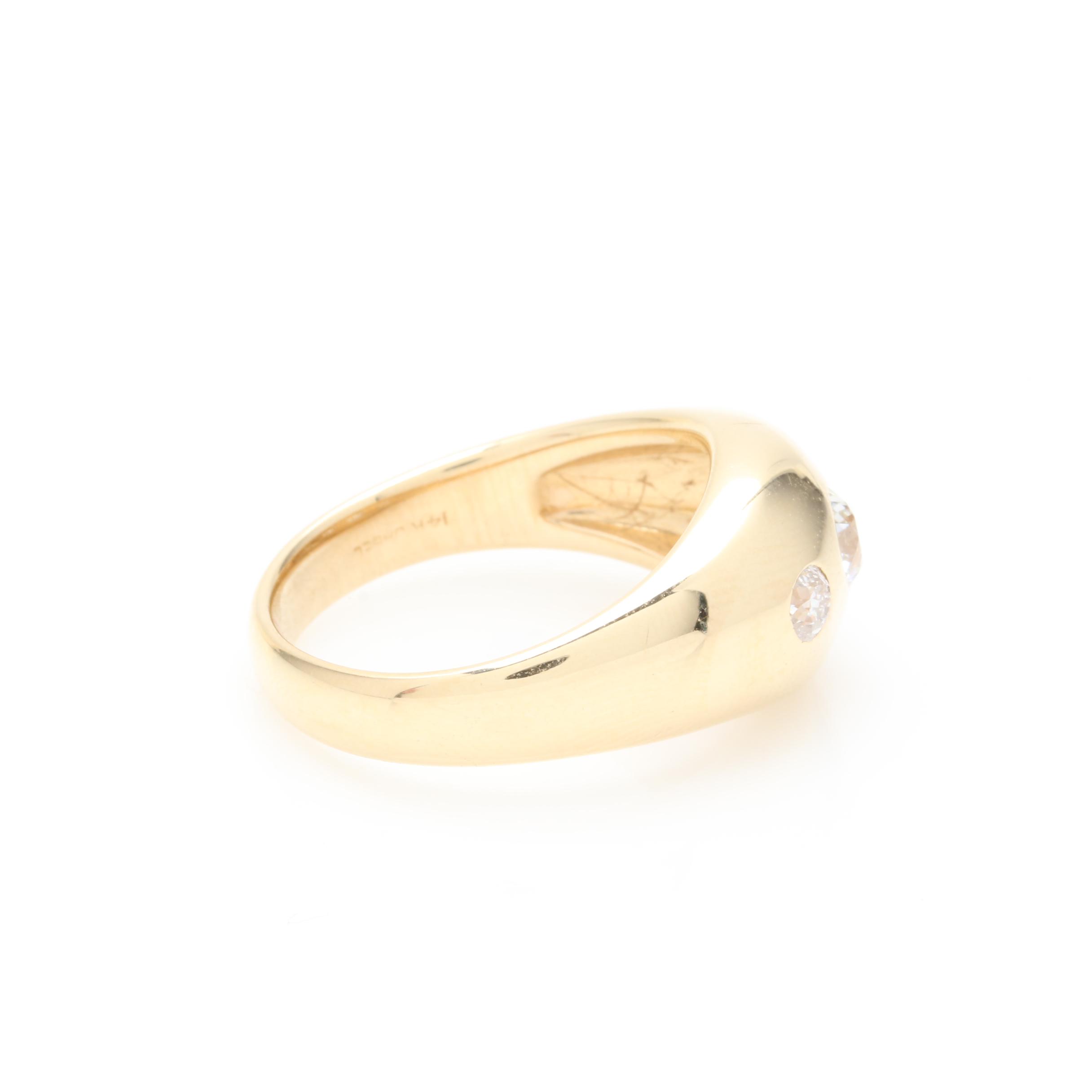 Jabel 14K Yellow Gold Diamond Gypsy Set Ring