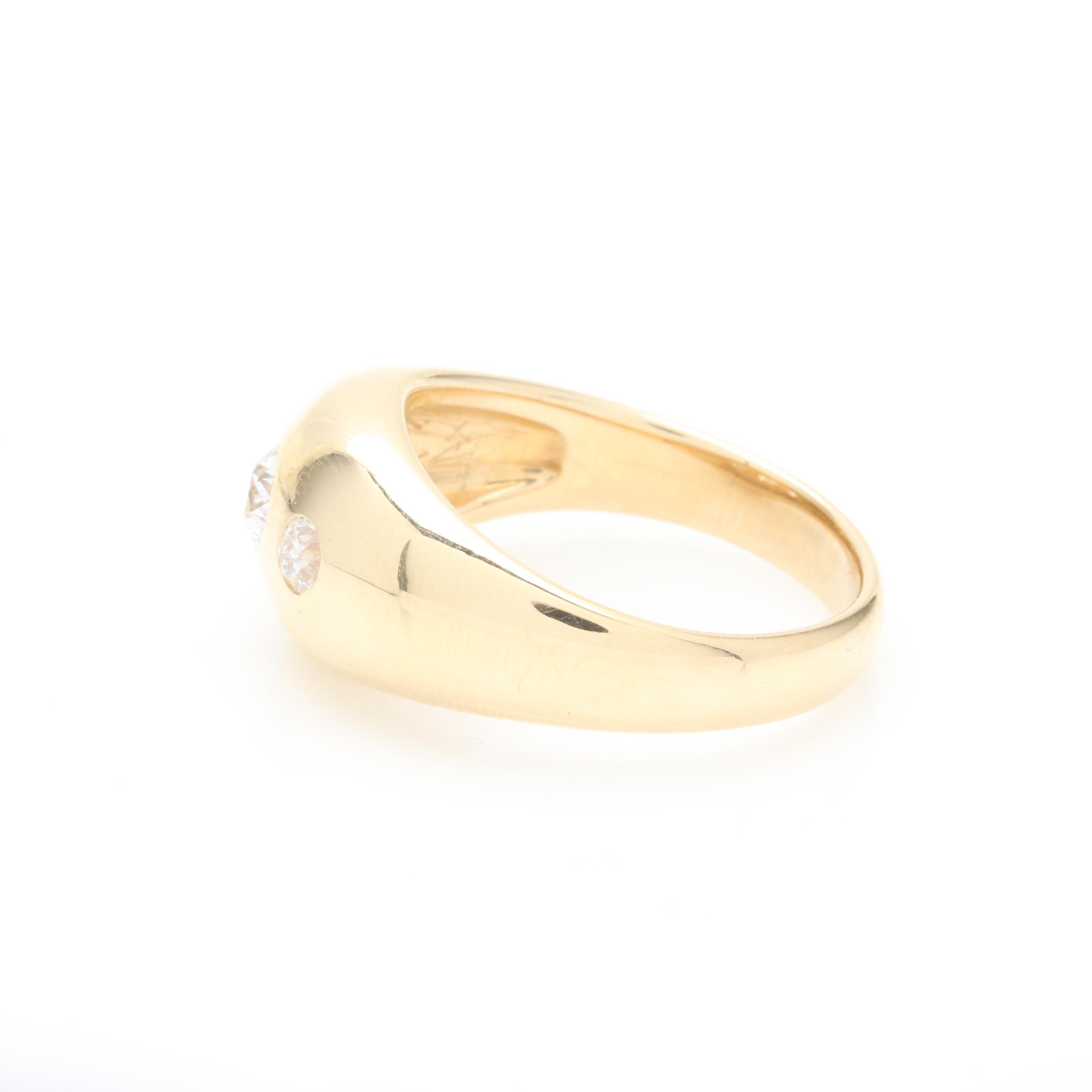 Jabel 14K Yellow Gold Diamond Gypsy Set Ring