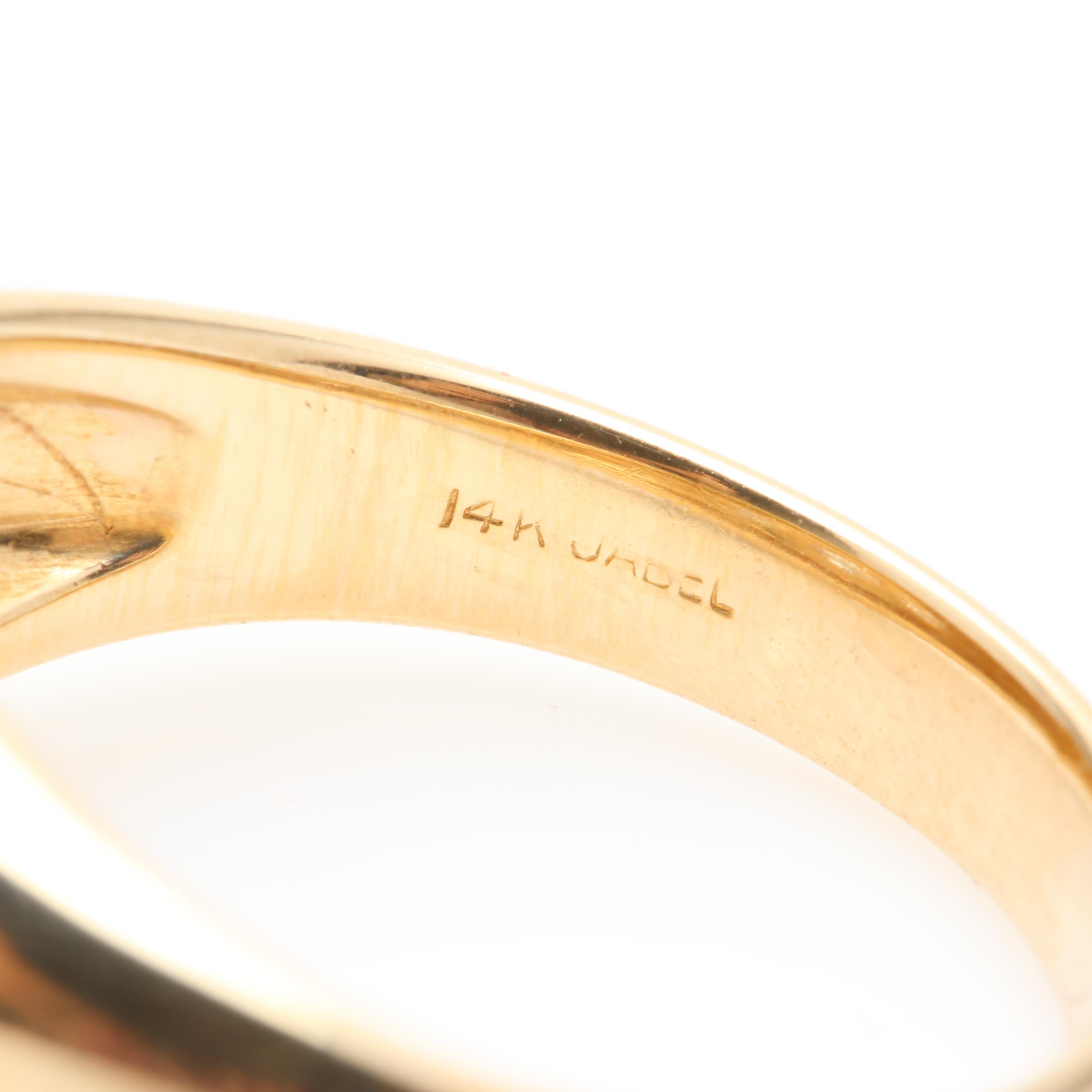 Jabel 14K Yellow Gold Diamond Gypsy Set Ring