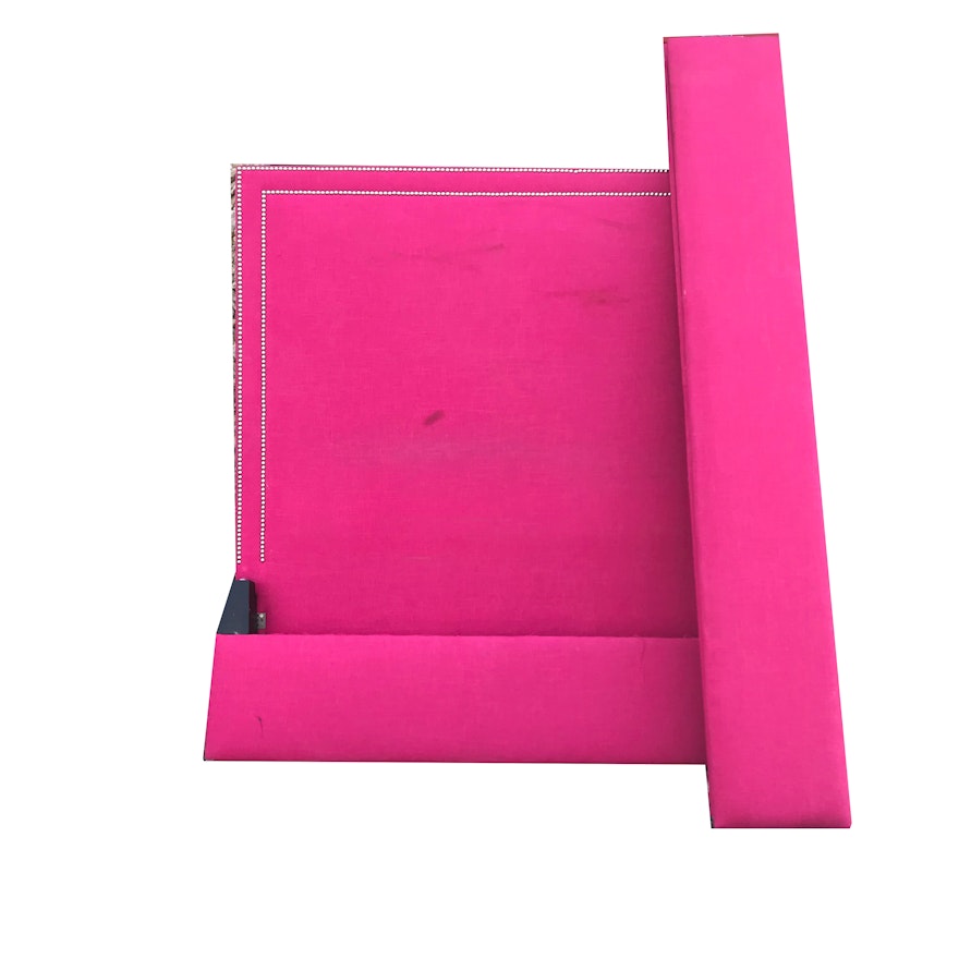 Pottery Barn Hot Pink Upholstered Full-Size Bed Frame