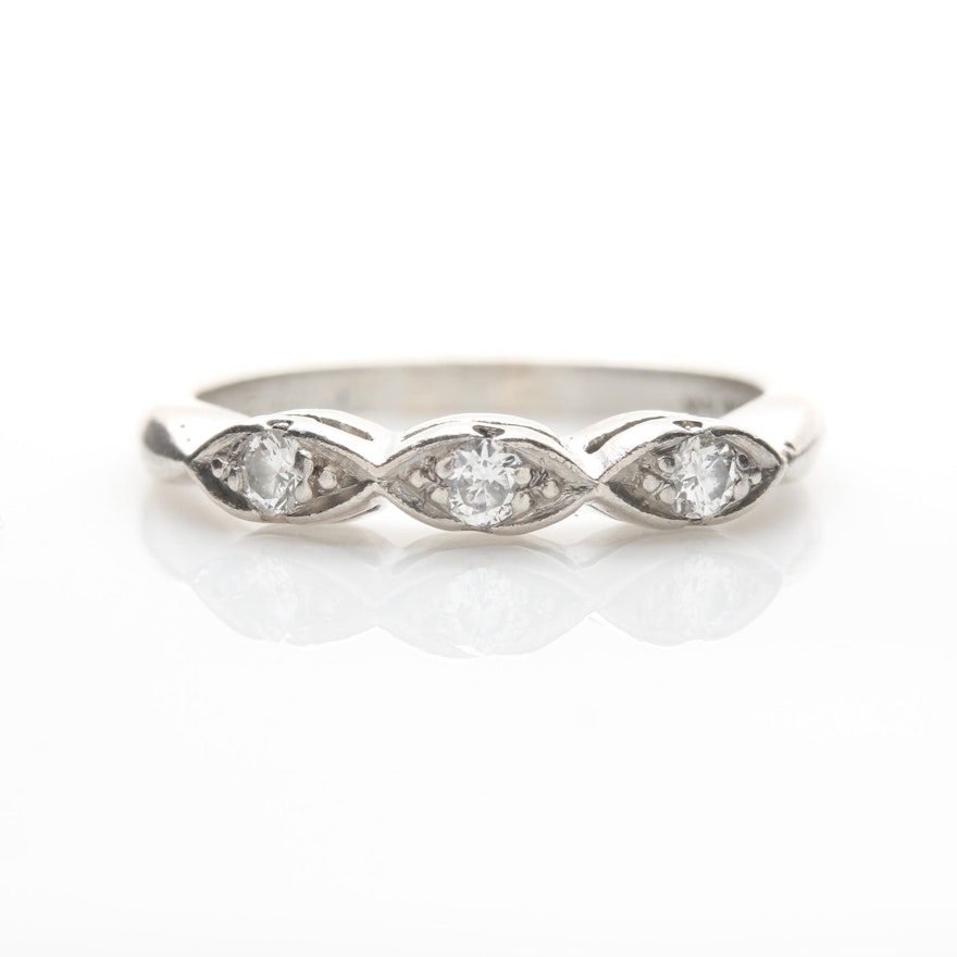 Platinum and Diamond Twist Ring