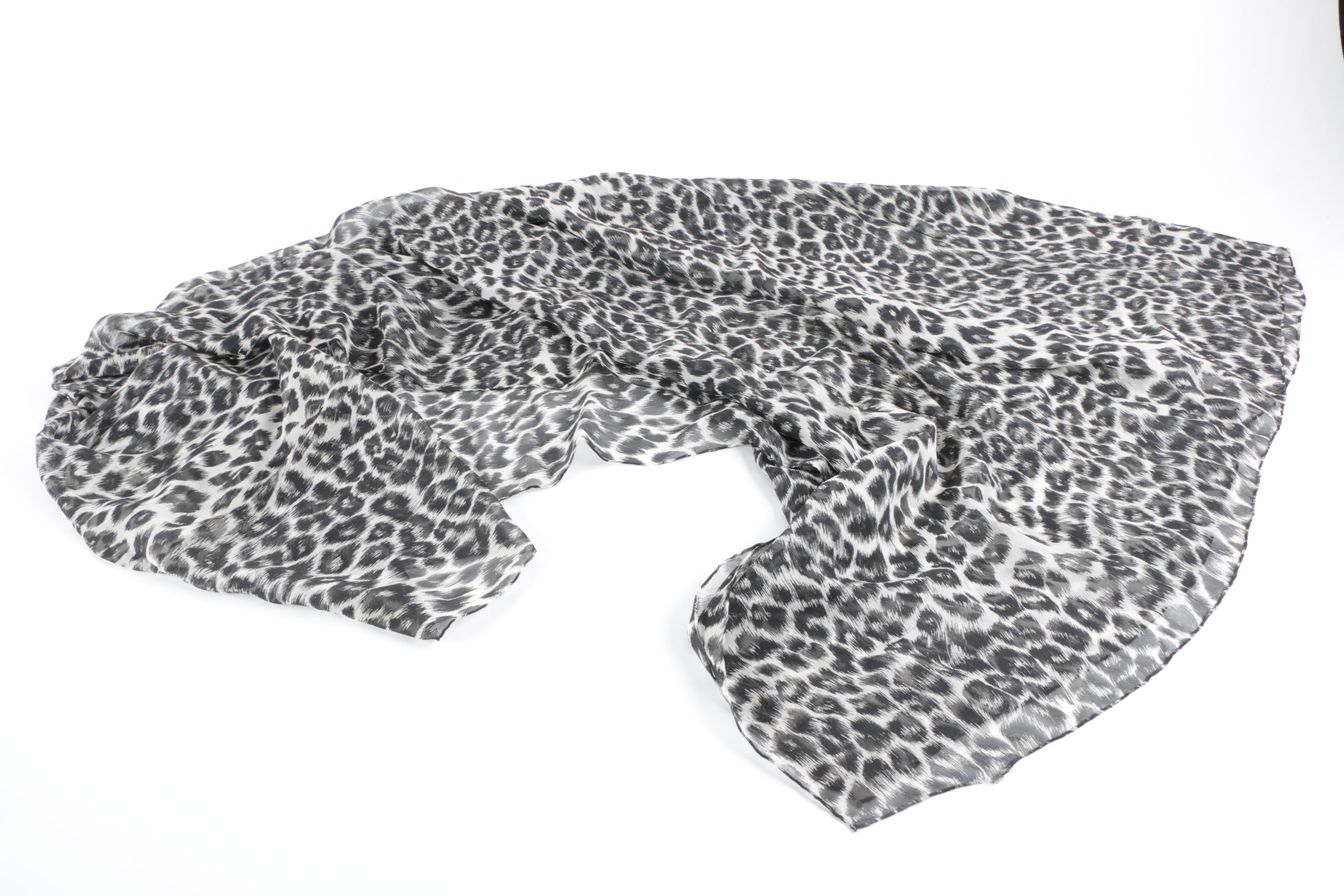 Five Animal Print Scarves Including Linda Hutton