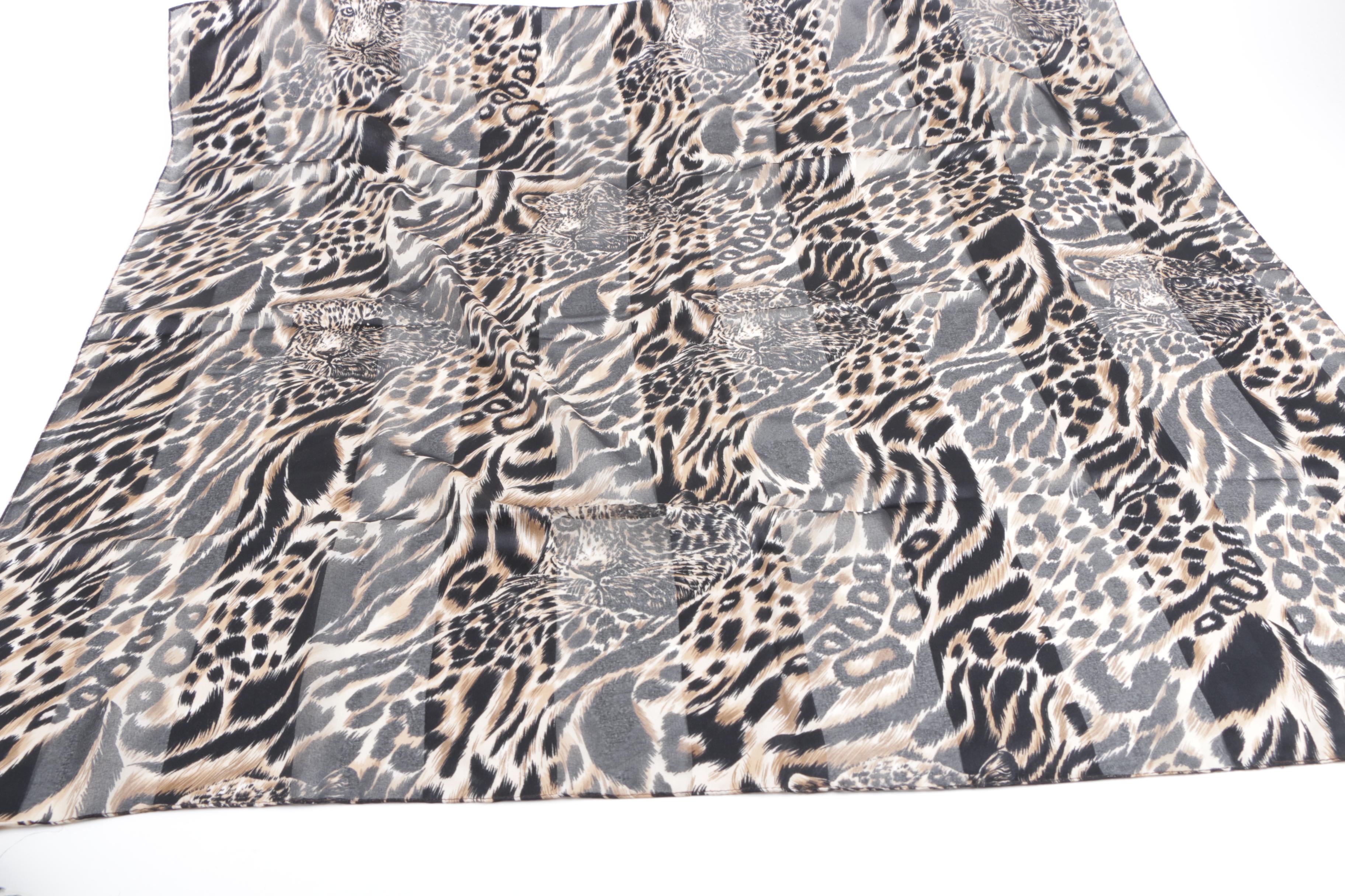Five Animal Print Scarves Including Linda Hutton