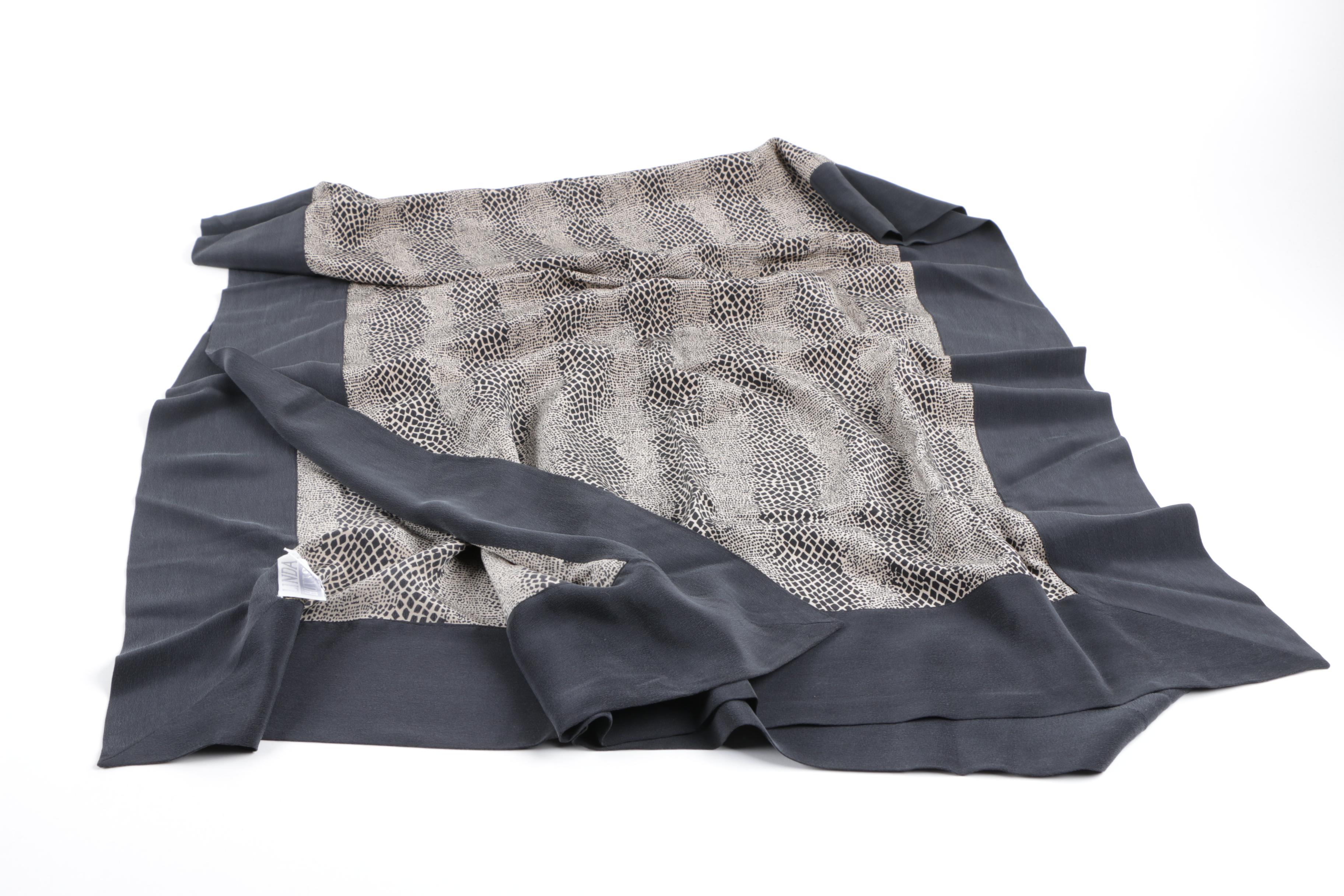 Five Animal Print Scarves Including Linda Hutton