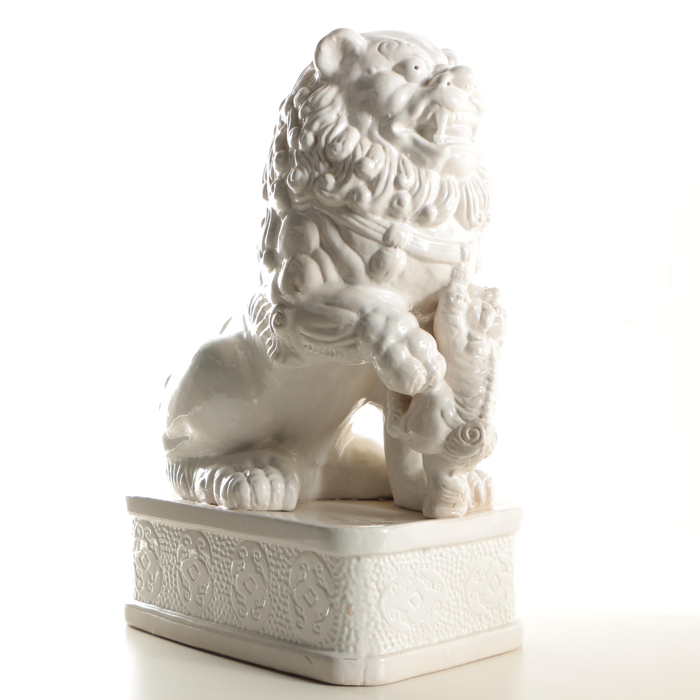 Chinese Ceramic Guardian Lion