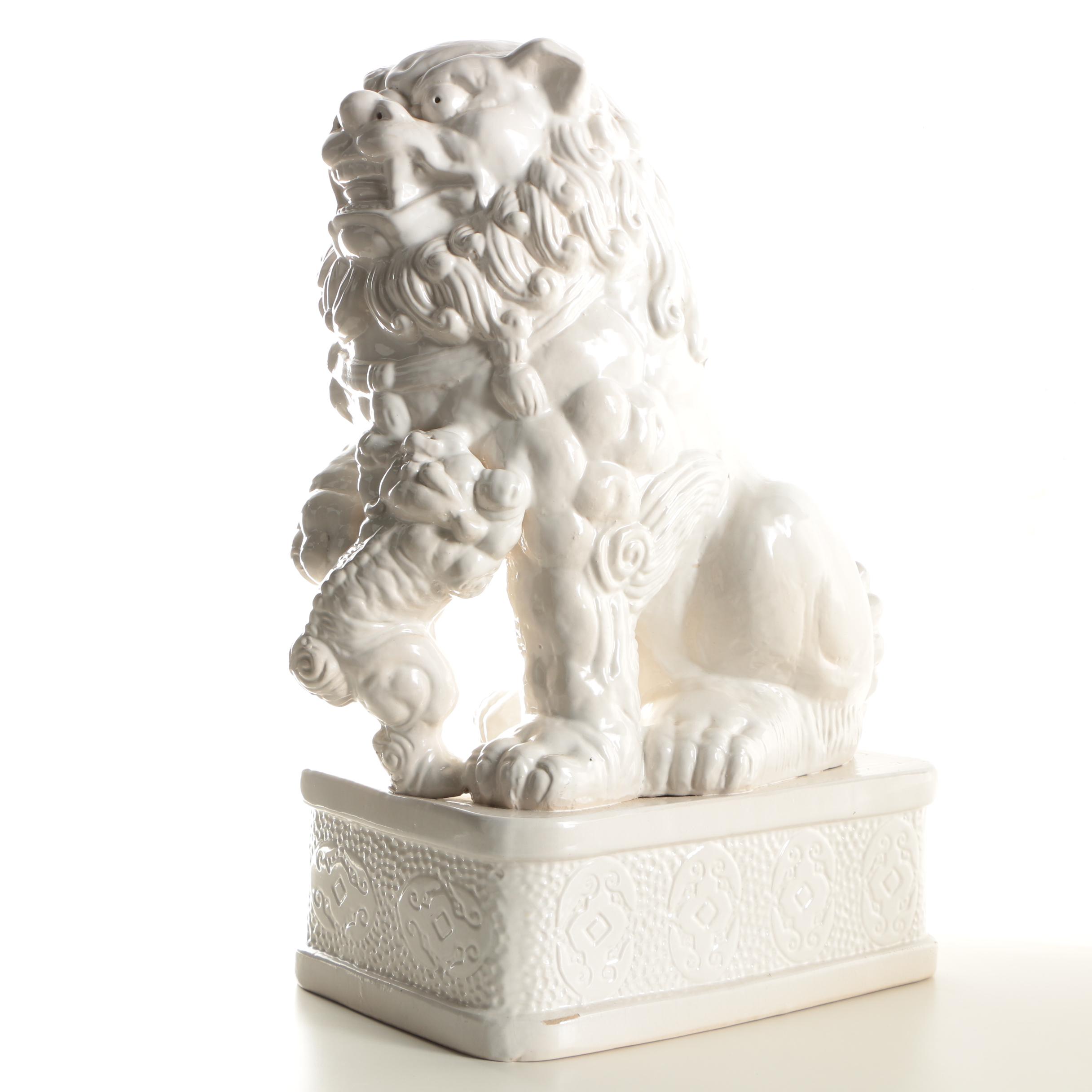 Chinese Ceramic Guardian Lion