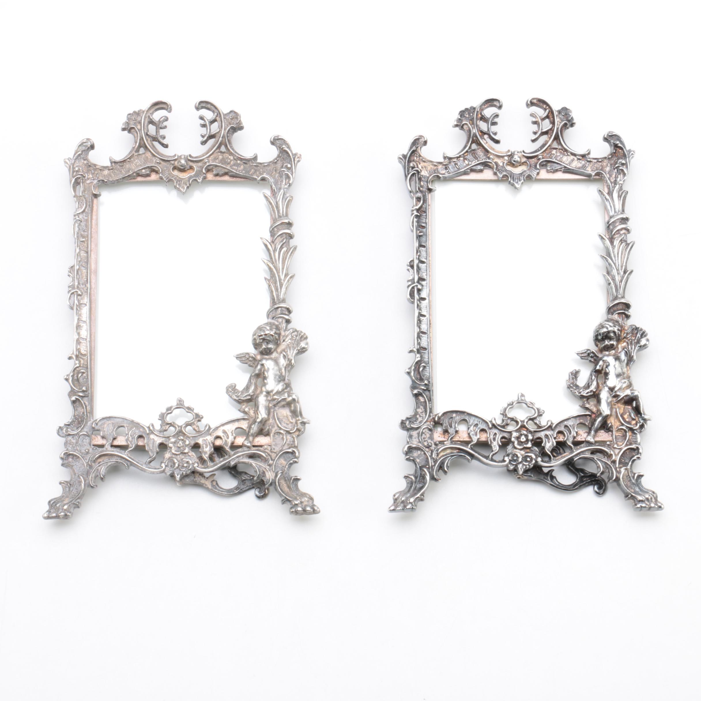 Cherub and Floral Metal Picture Frames
