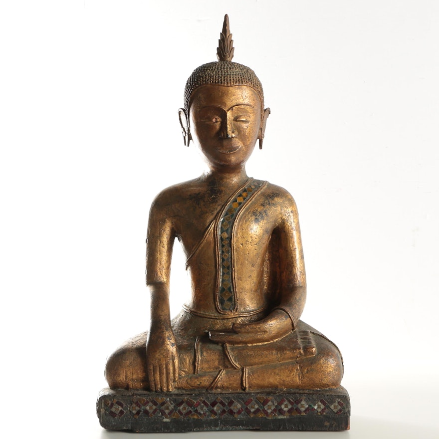 Southeast Asian Wooden Buddha Sculpture