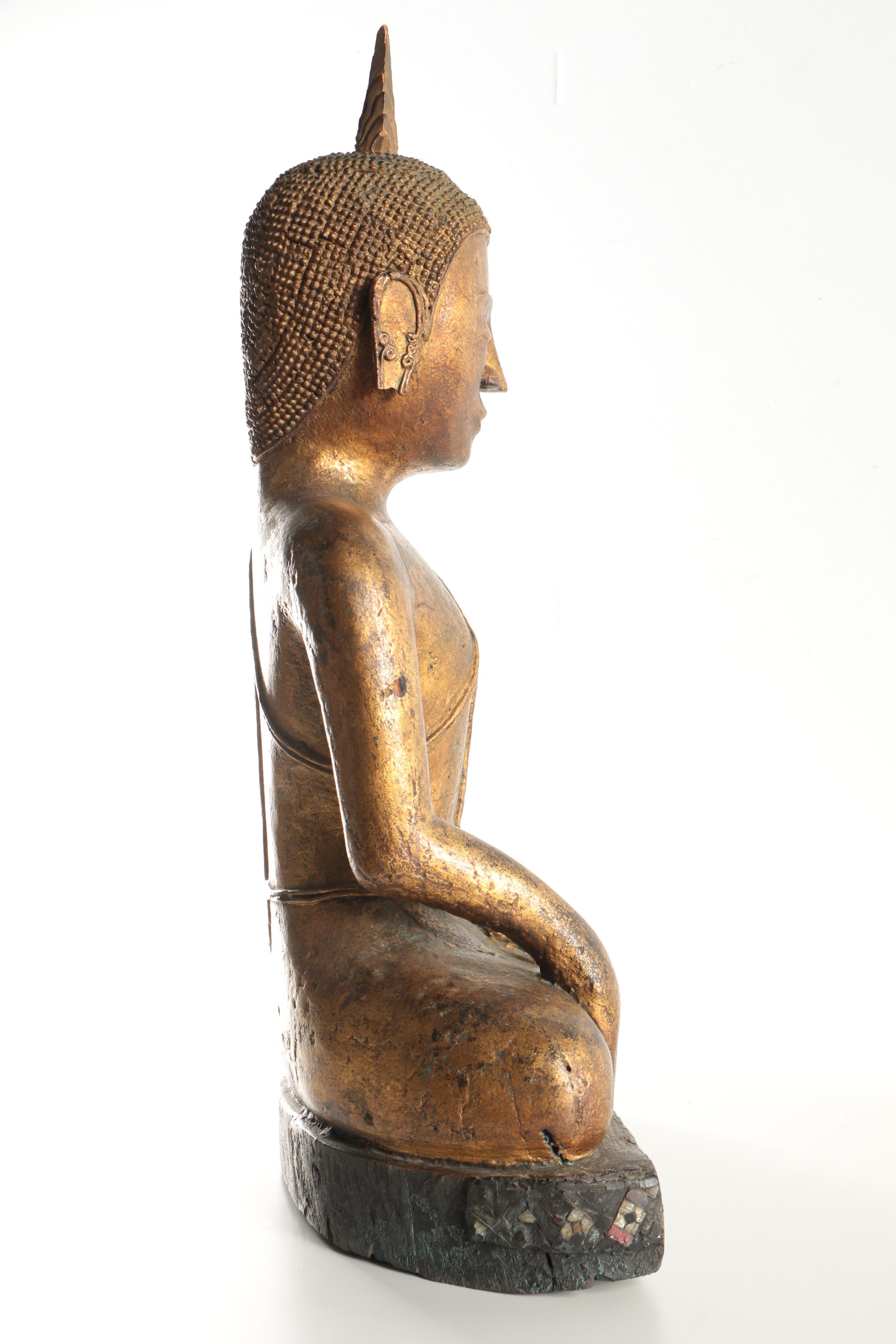 Southeast Asian Wooden Buddha Sculpture