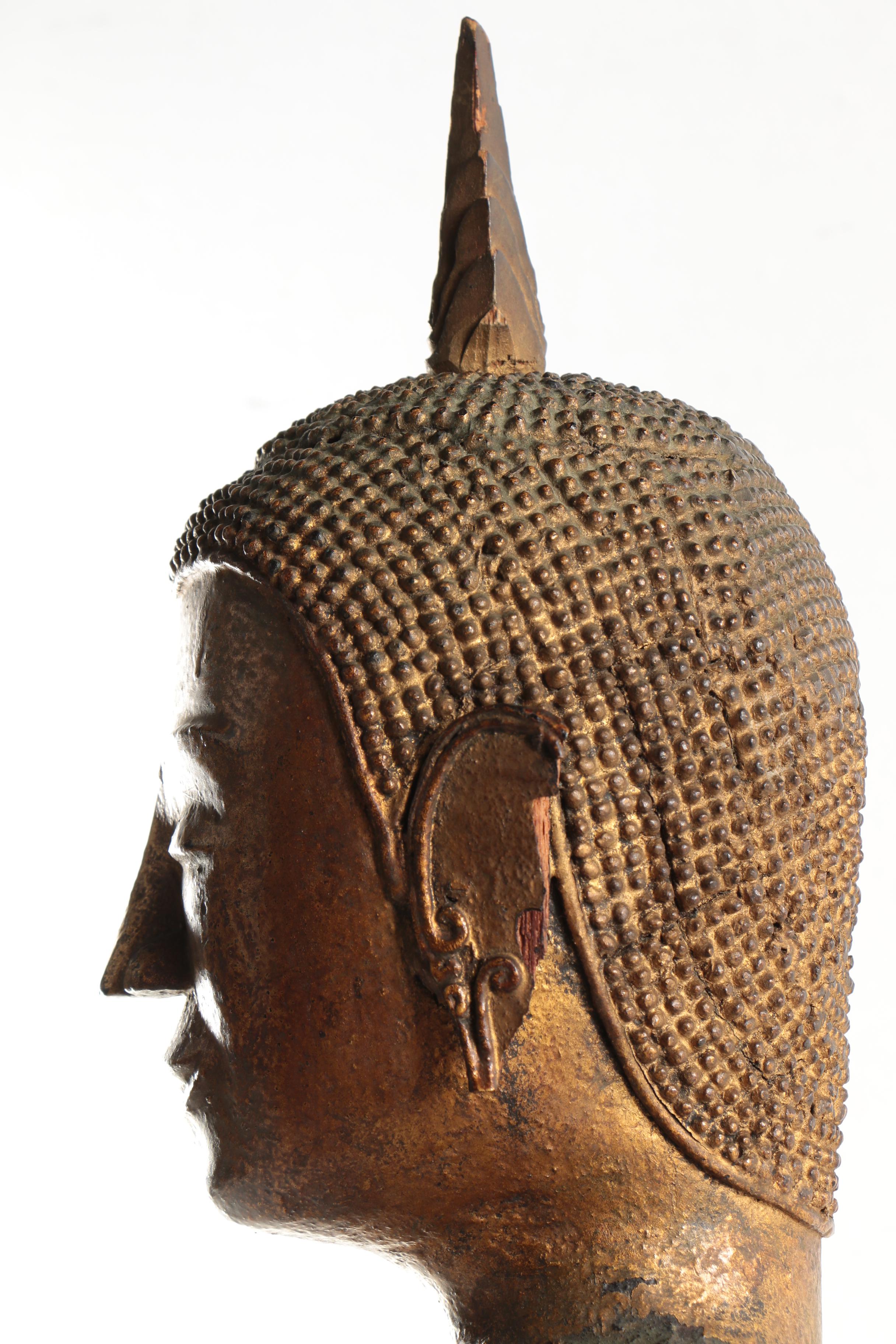 Southeast Asian Wooden Buddha Sculpture