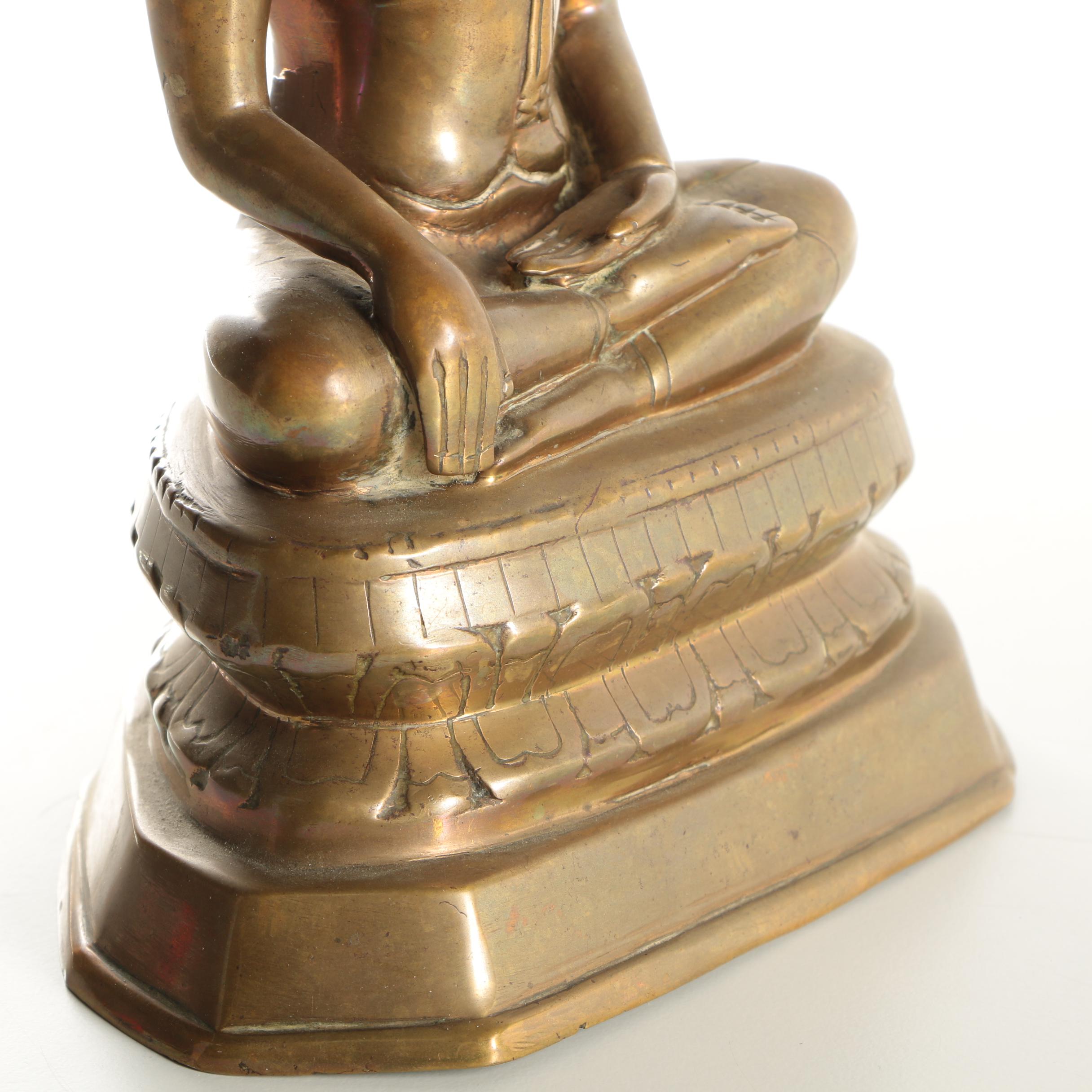 Southeast Asian Brass Buddha Sculpture