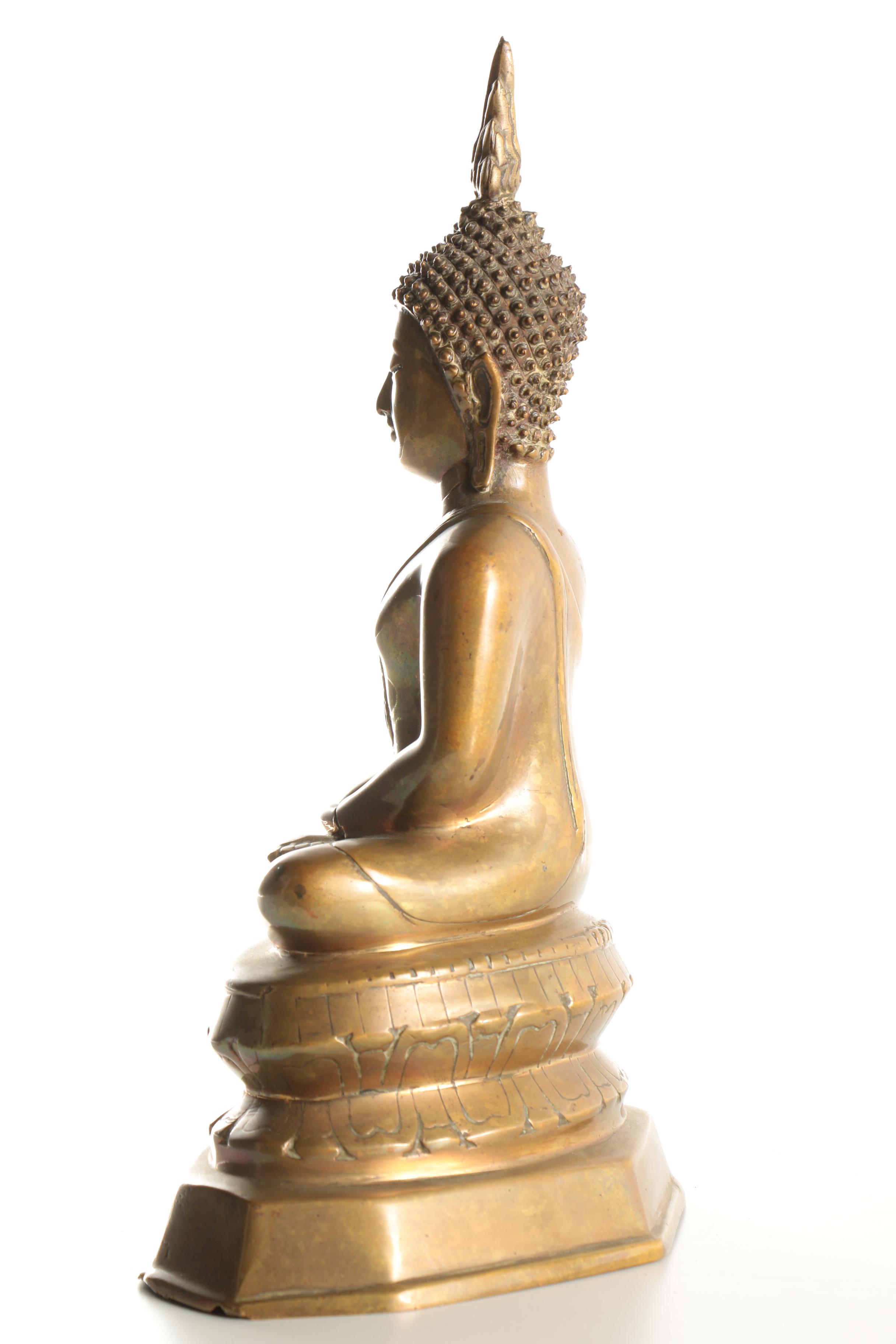 Southeast Asian Brass Buddha Sculpture