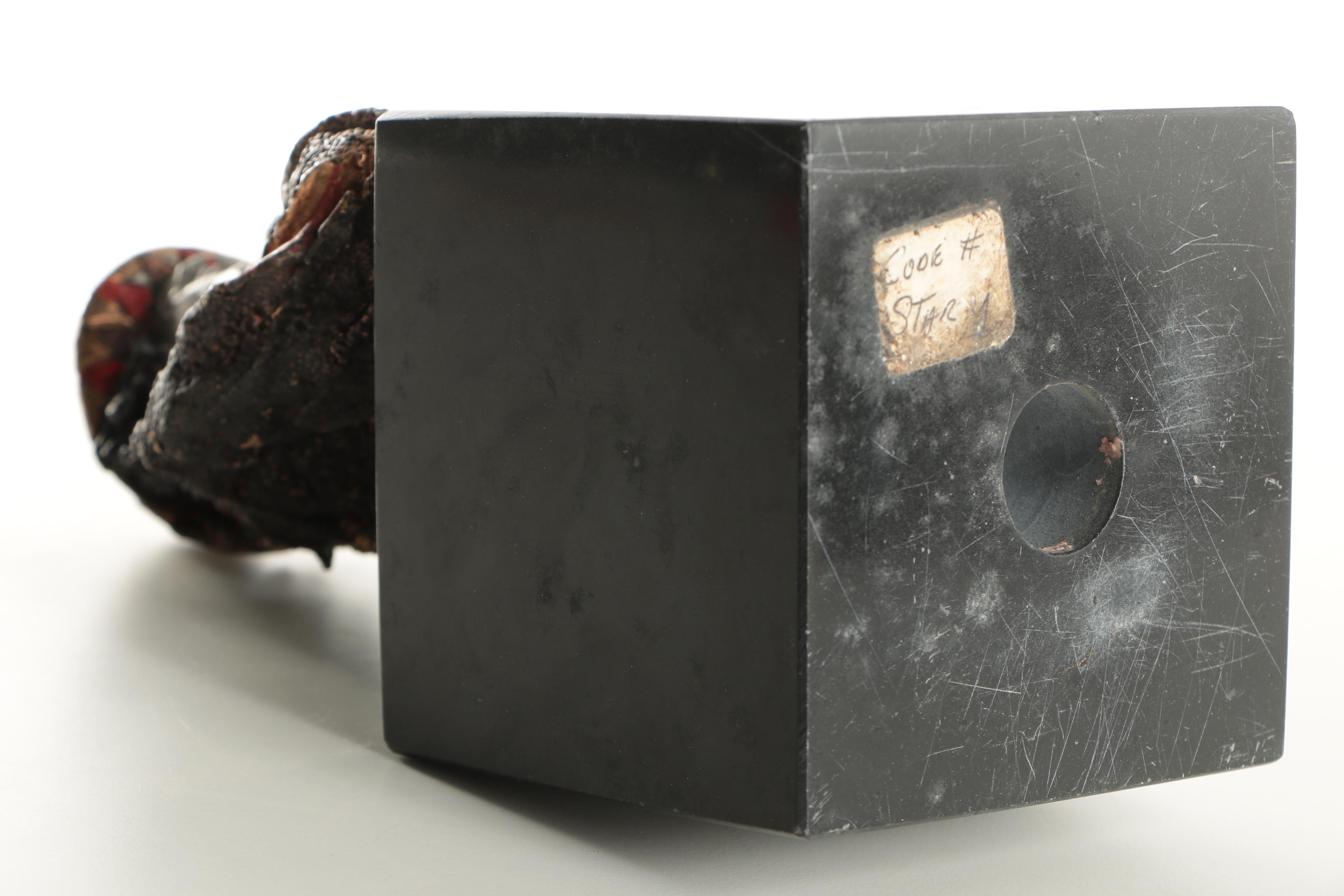 Hand Painted Metal Bust of a Sad Clown