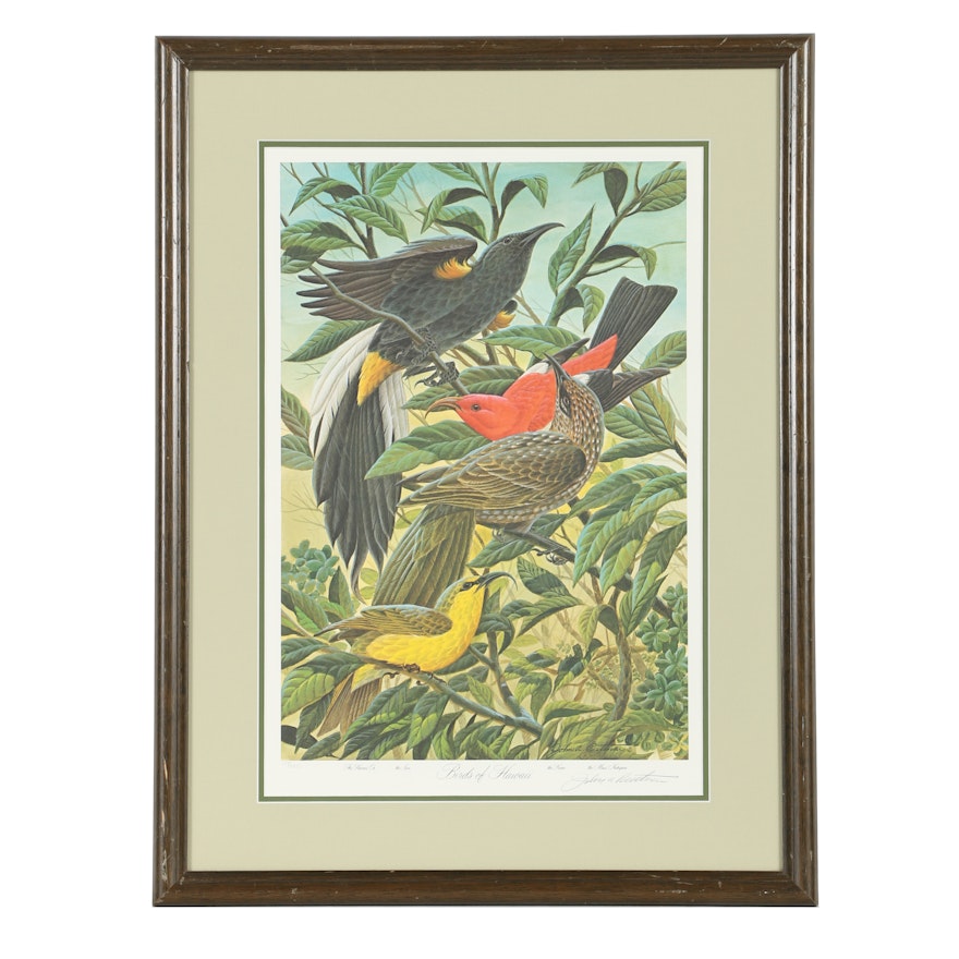 John Ruthven Limited Edition Signed Offset Lithograph "Birds Of Hawaii"