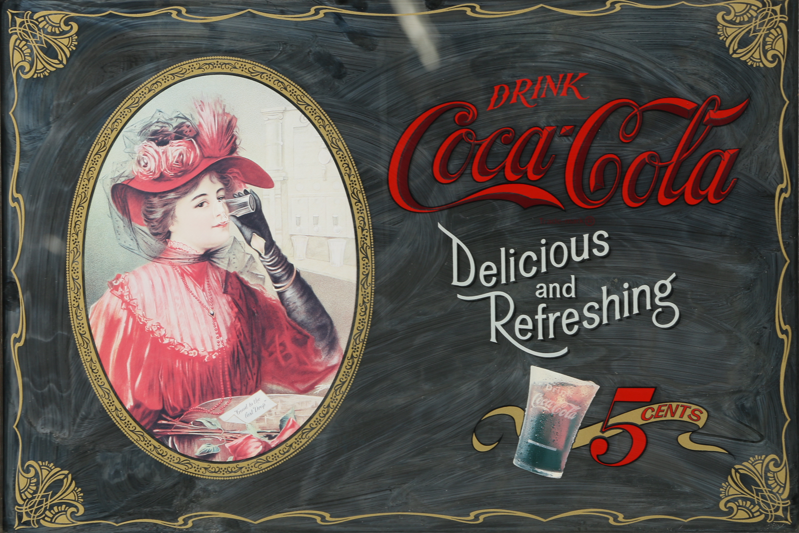 Framed Glassiques Pictorial "Coca-Cola" Mirror for Murray Skoff Enterprises