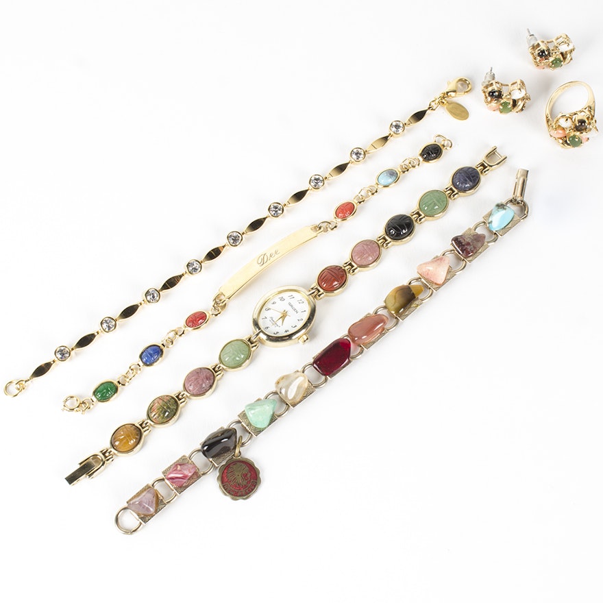 Costume Jewelry Featuring Gemstones