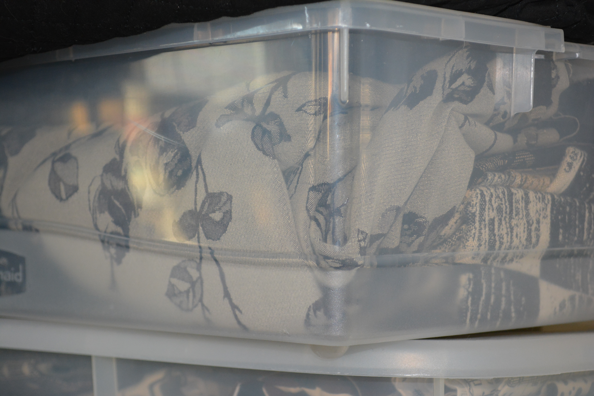 Black and White Fabric Remnants Including Sheer Black