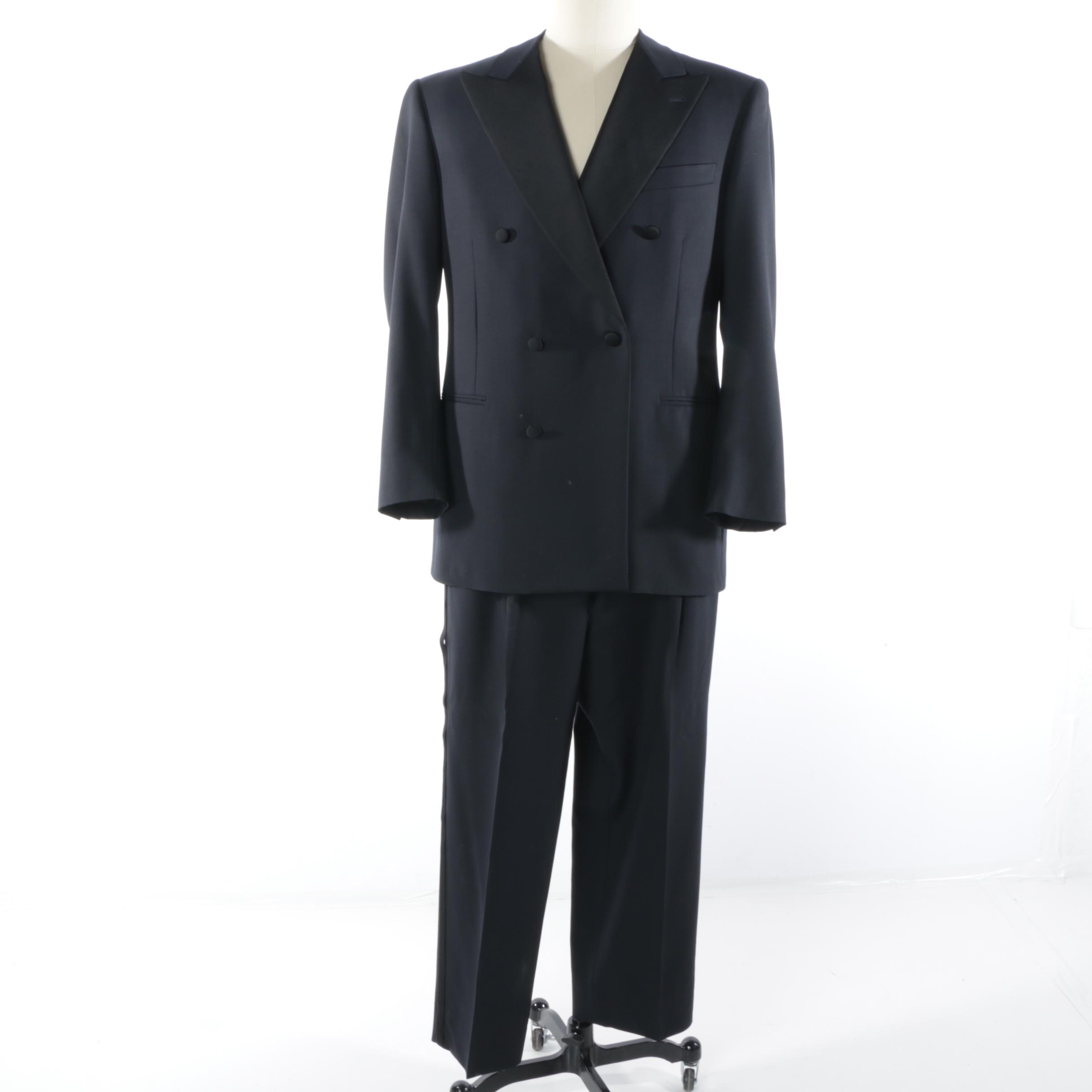 Men's Canali Proposta Double-Breasted Navy Wool Tuxedo