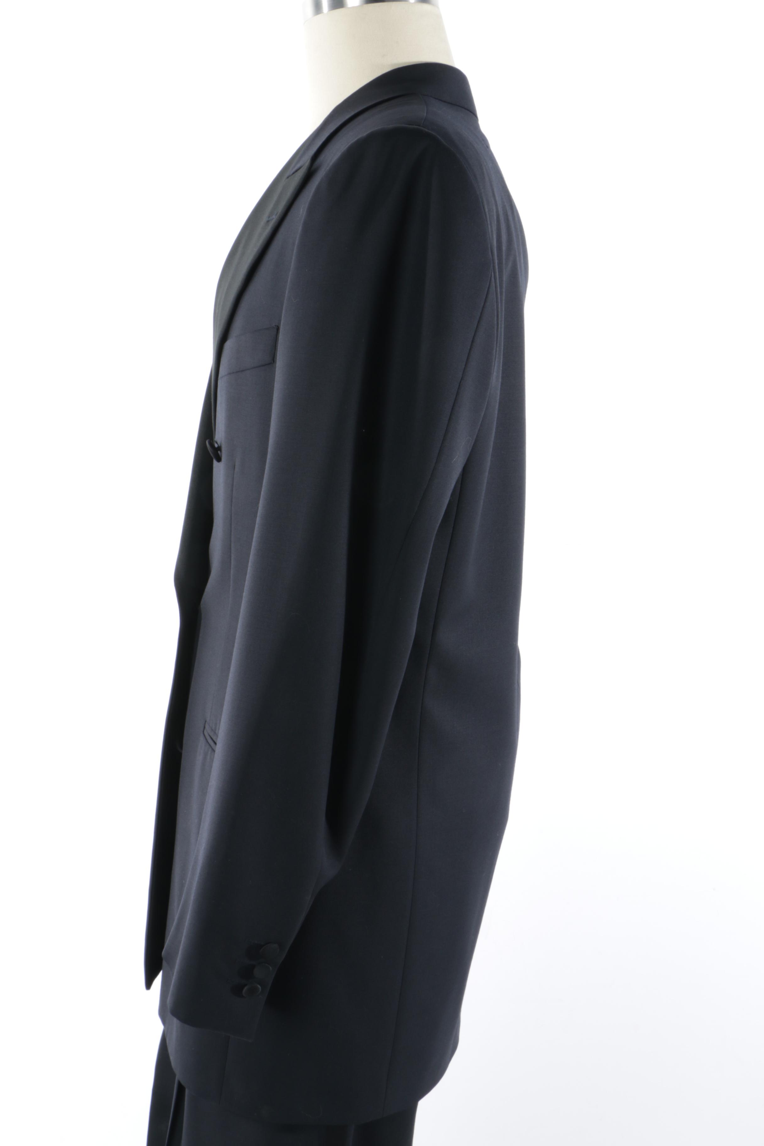 Men's Canali Proposta Double-Breasted Navy Wool Tuxedo