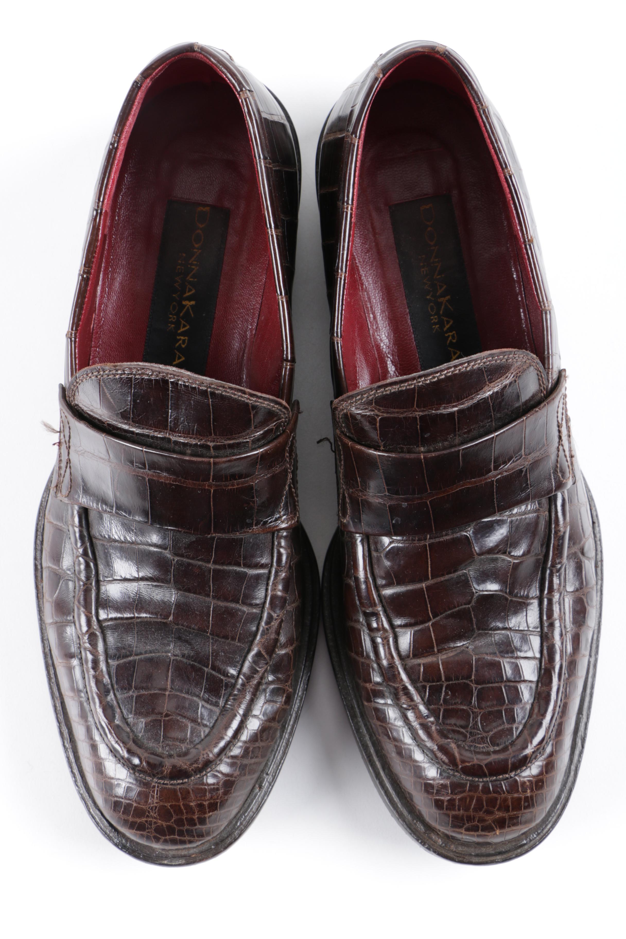Alligator Skin and Embossed Leather Shoes by Donna Karan and Anne Klein