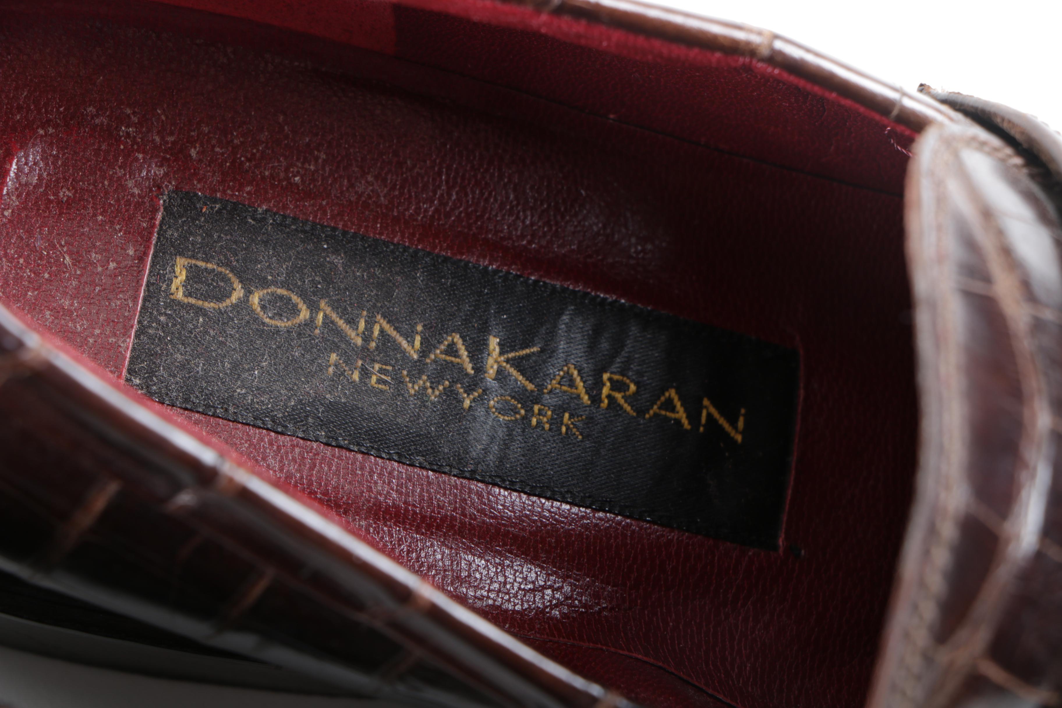 Alligator Skin and Embossed Leather Shoes by Donna Karan and Anne Klein