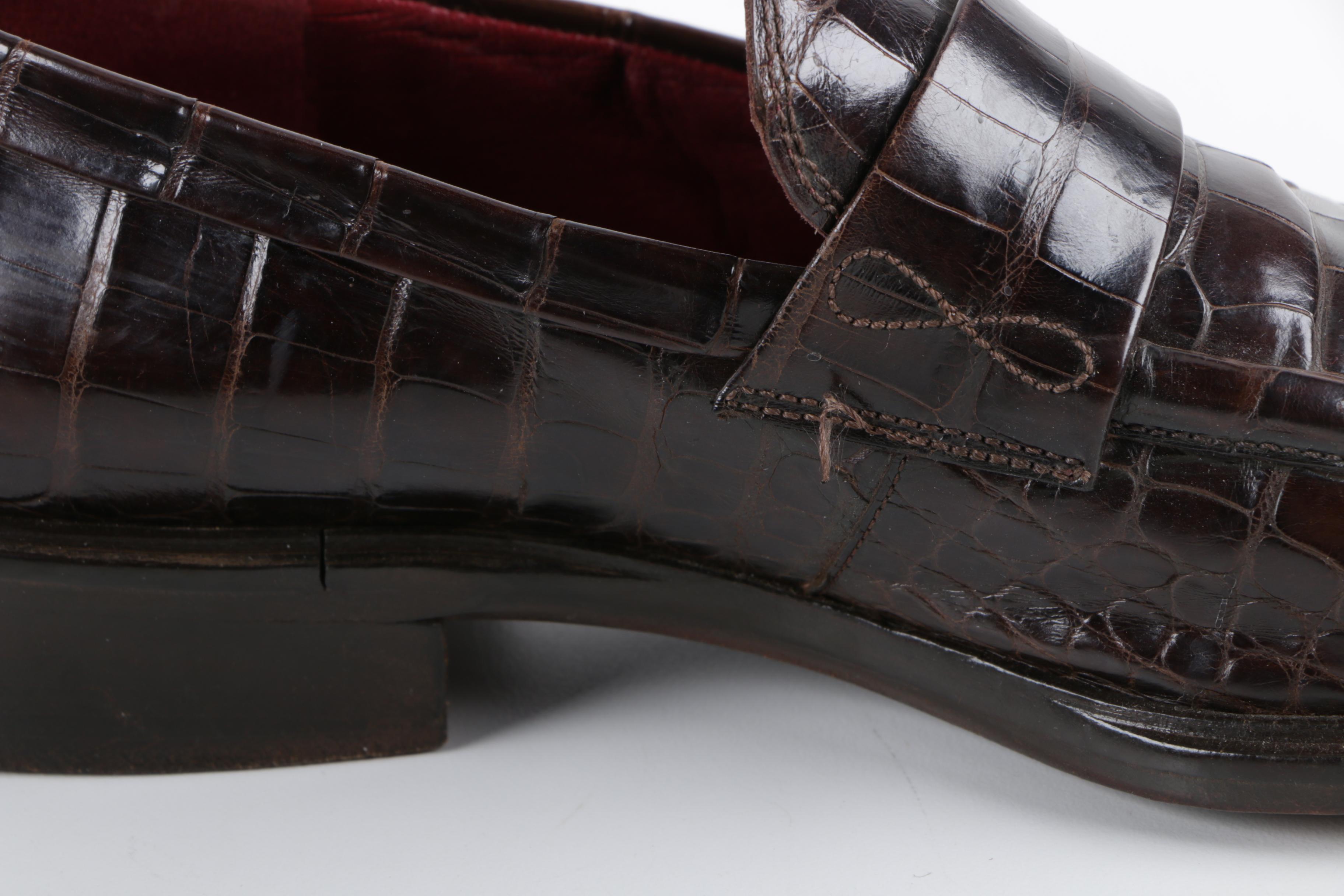 Alligator Skin and Embossed Leather Shoes by Donna Karan and Anne Klein