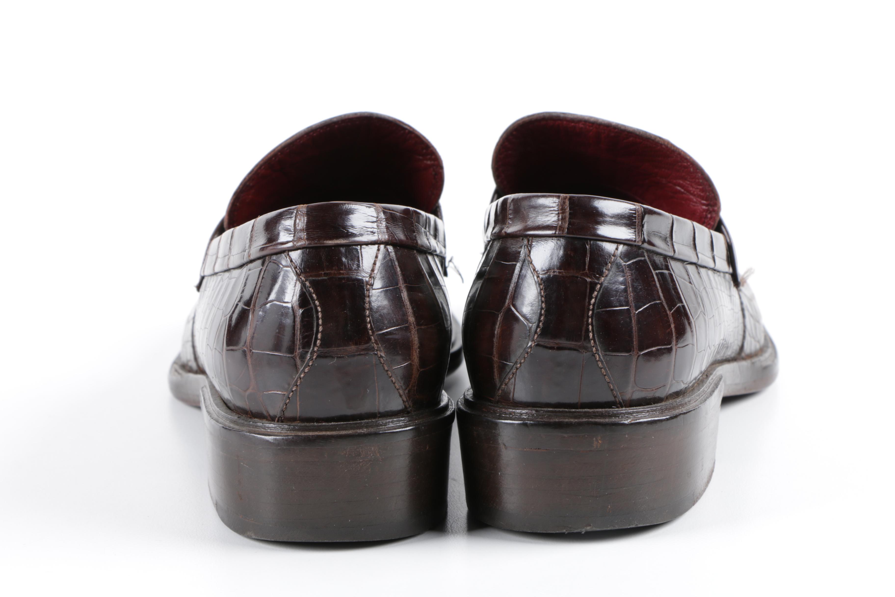 Alligator Skin and Embossed Leather Shoes by Donna Karan and Anne Klein