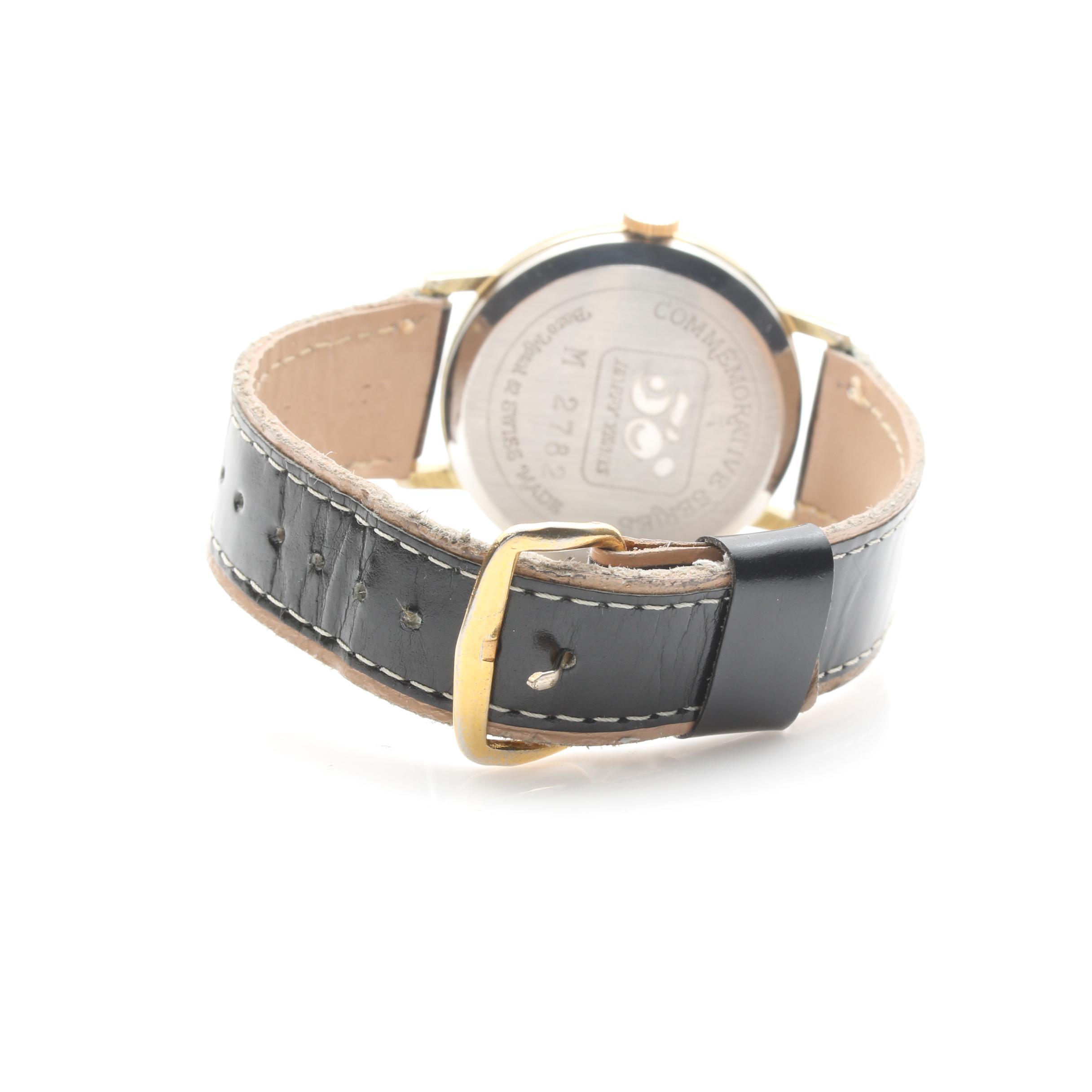 Bradley for Disney Mickey Mouse Gold Tone and Leather Watch