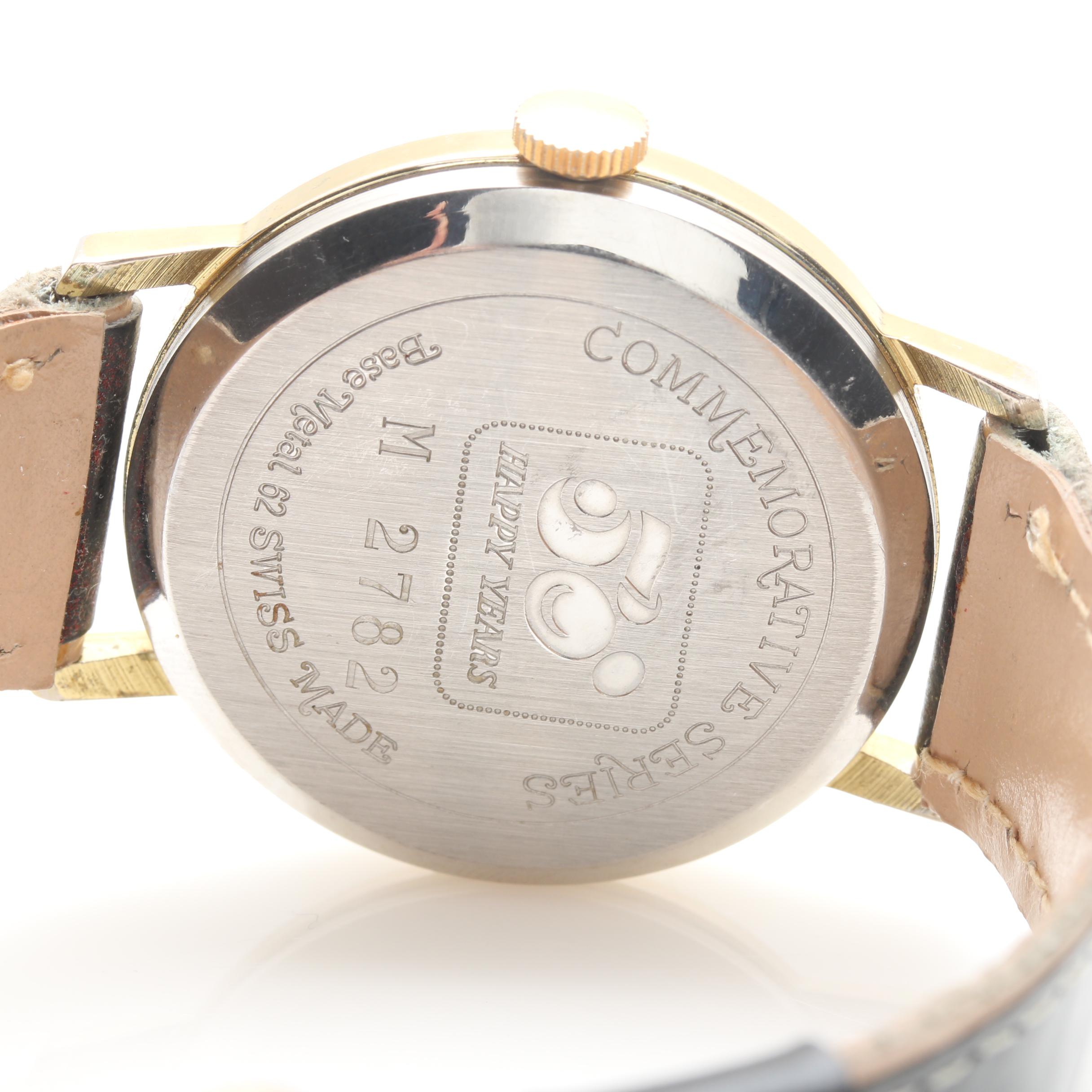 Bradley for Disney Mickey Mouse Gold Tone and Leather Watch