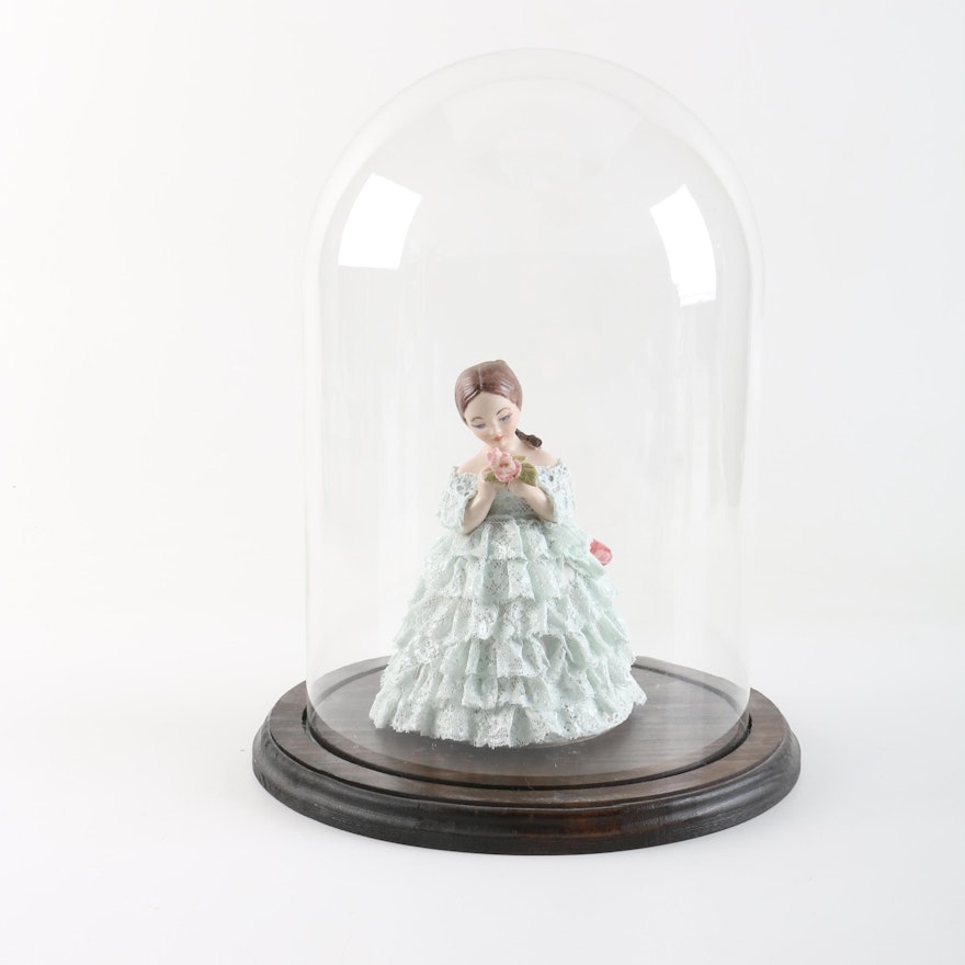"Ellen George" Porcelain Figurine with Glass Dome