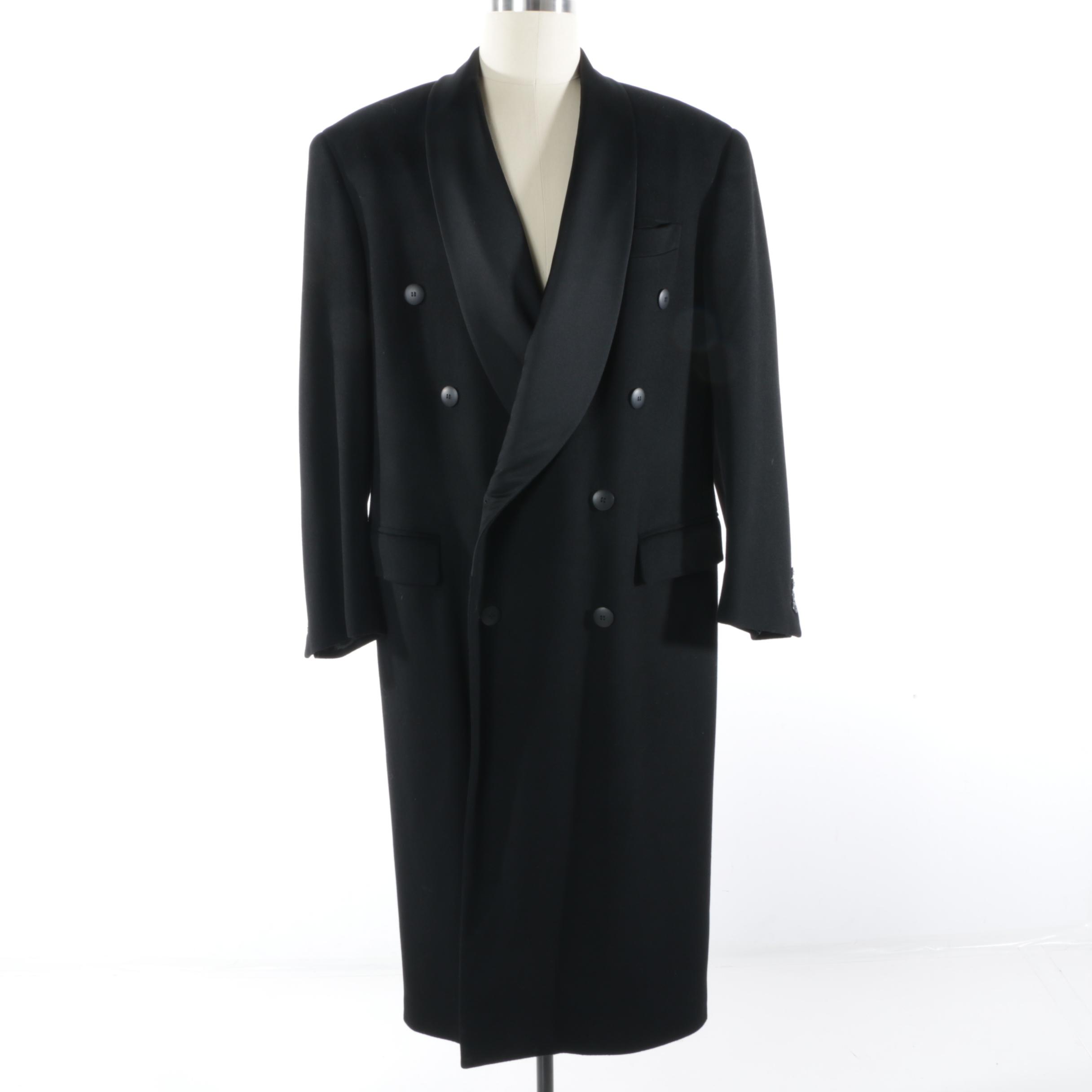 Men's Bill Kaiserman by Forall Double-Breasted Wool and Cashmere Blend Overcoat