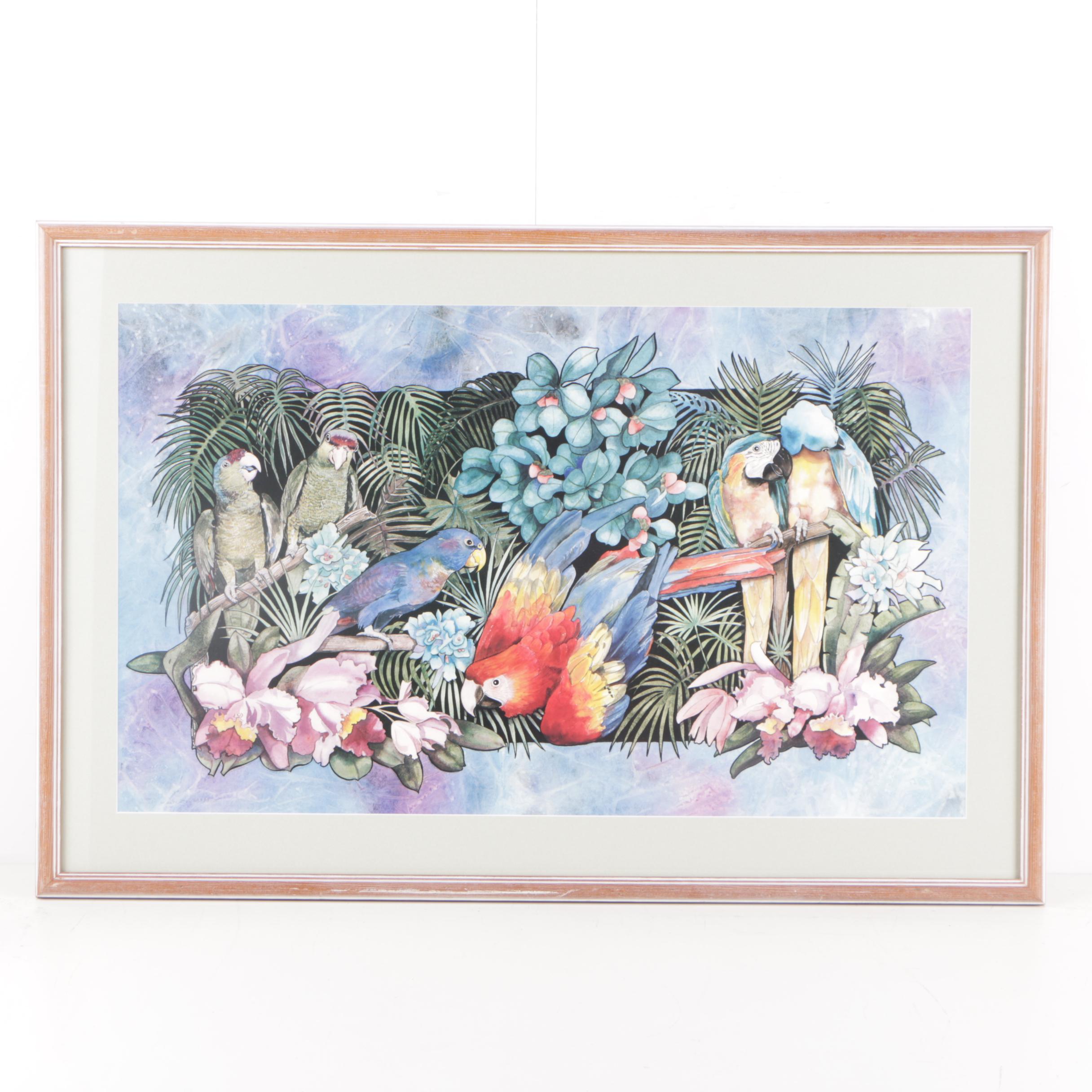 Renee Westcott Limited Edition Offset Lithograph of Tropical Birds