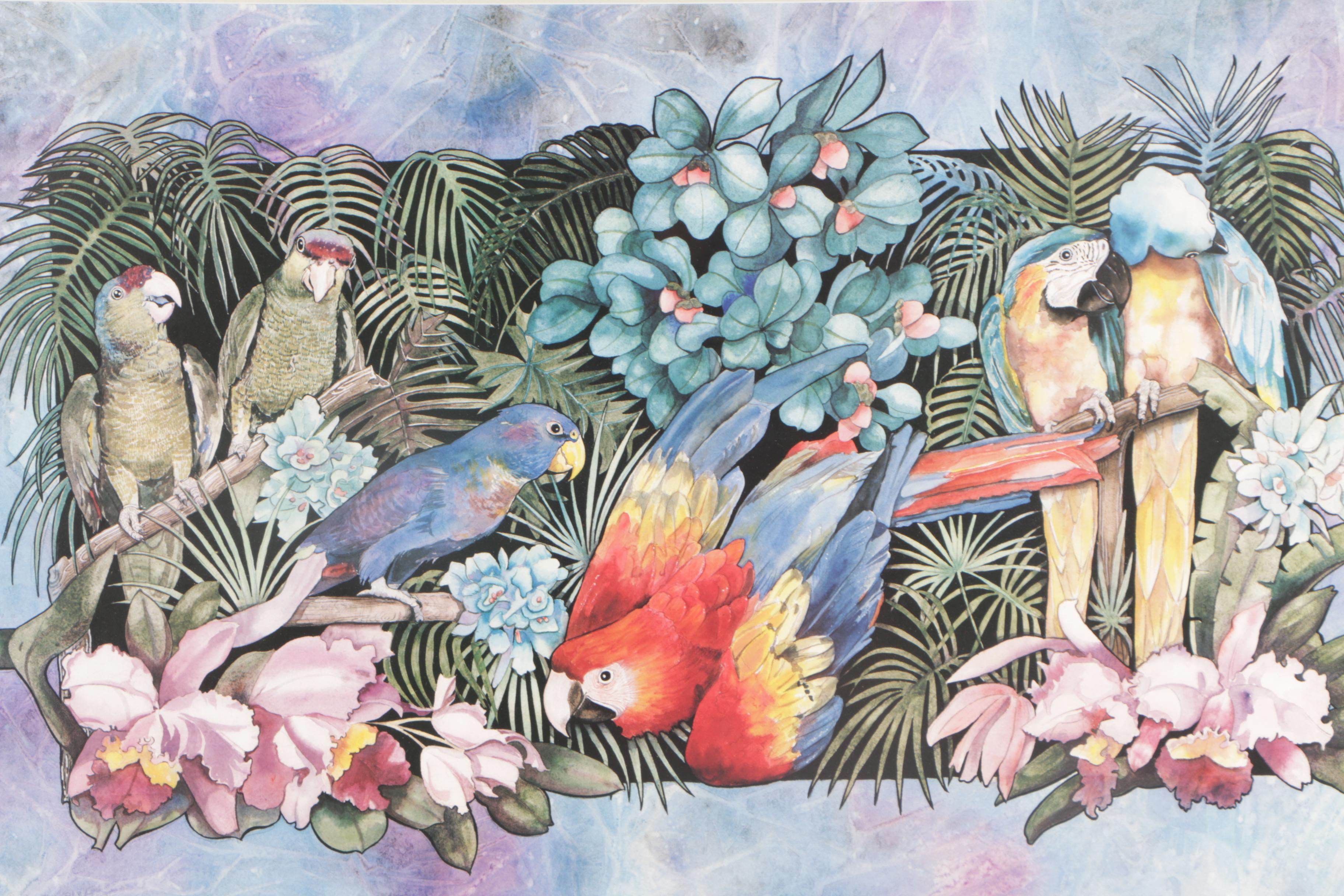 Renee Westcott Limited Edition Offset Lithograph of Tropical Birds