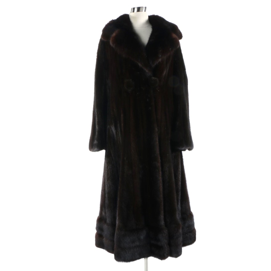 Vintage Blackglama Ranch Mink Fur Full-Length Coat