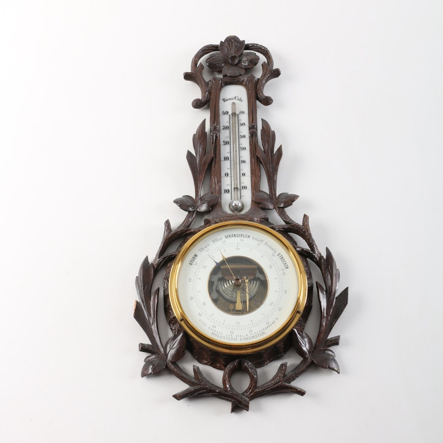 Vintage German Holosteric Barometer and Thermometer