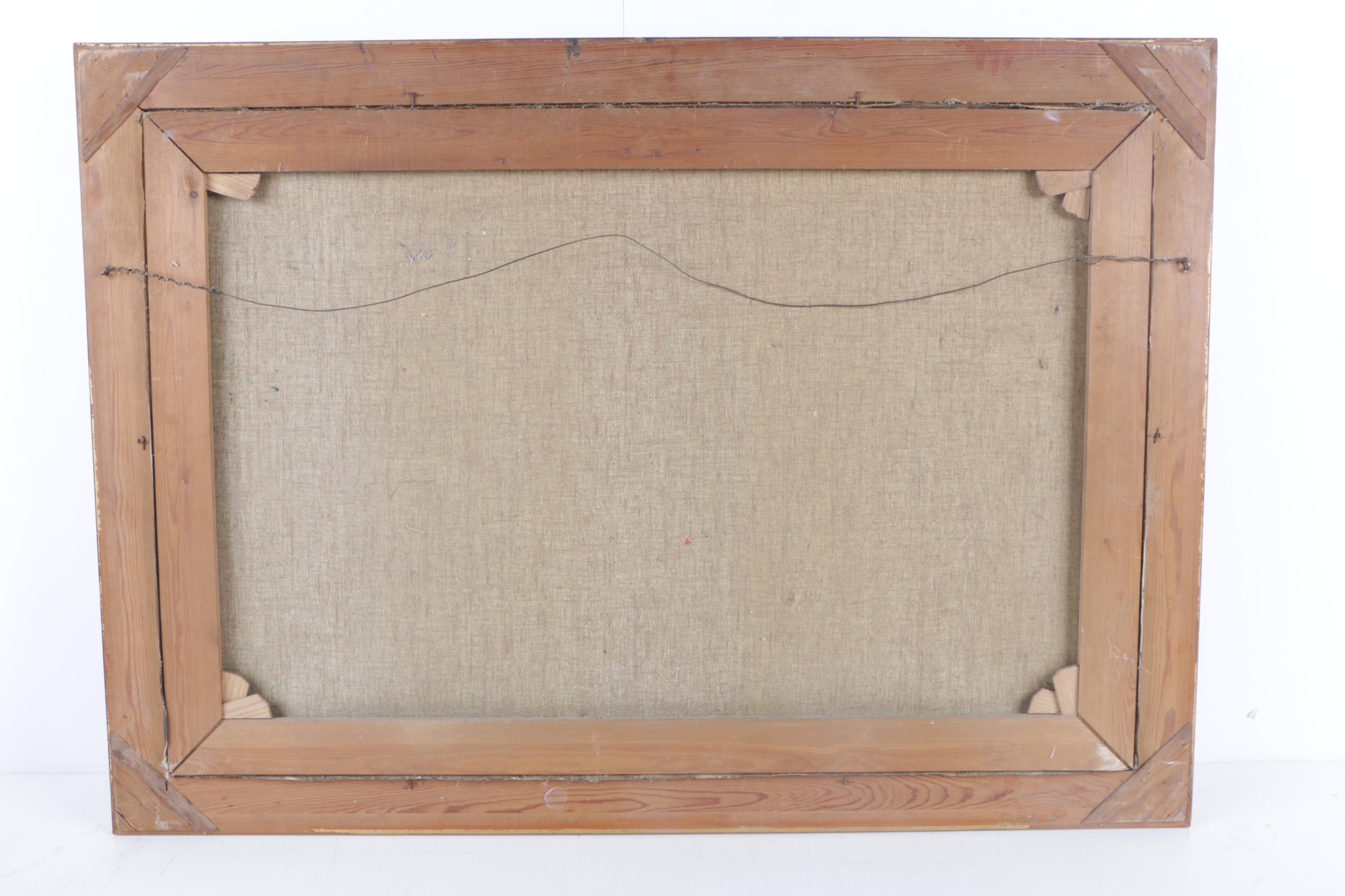 J.B. Dubois Oil Painting of Still Life with Fruit and Wildflowers