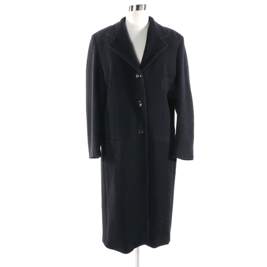 Women's Max Mara Black Wool Blend Overcoat